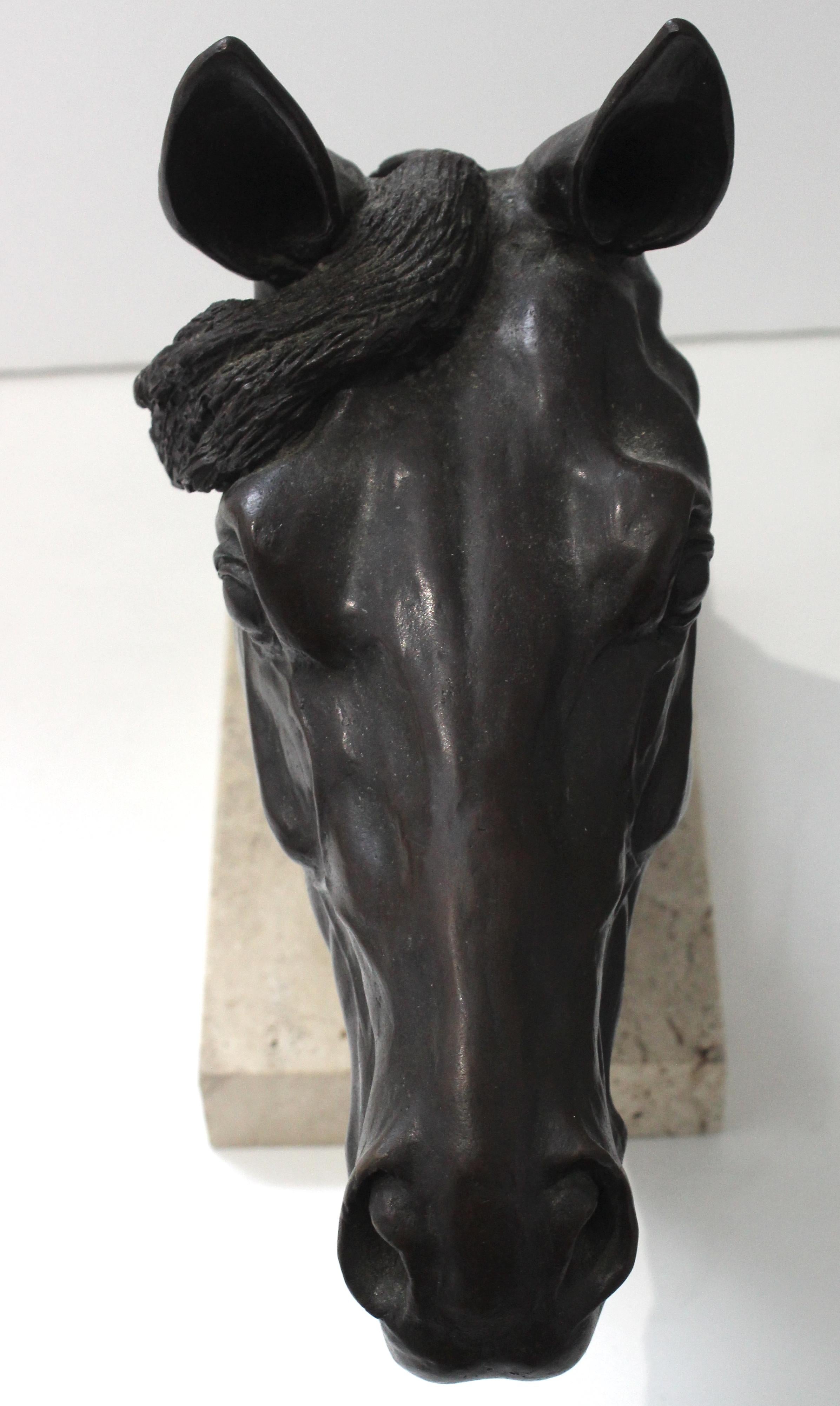 Bronze Sculpture of a Horse Head by Nancy Weimer Belden For Sale 4