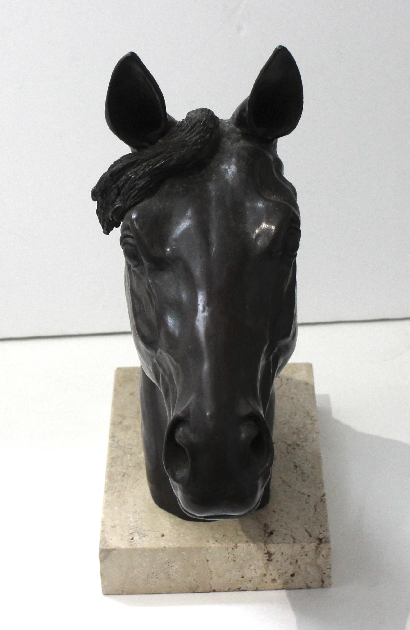 20th Century Bronze Sculpture of a Horse Head by Nancy Weimer Belden For Sale