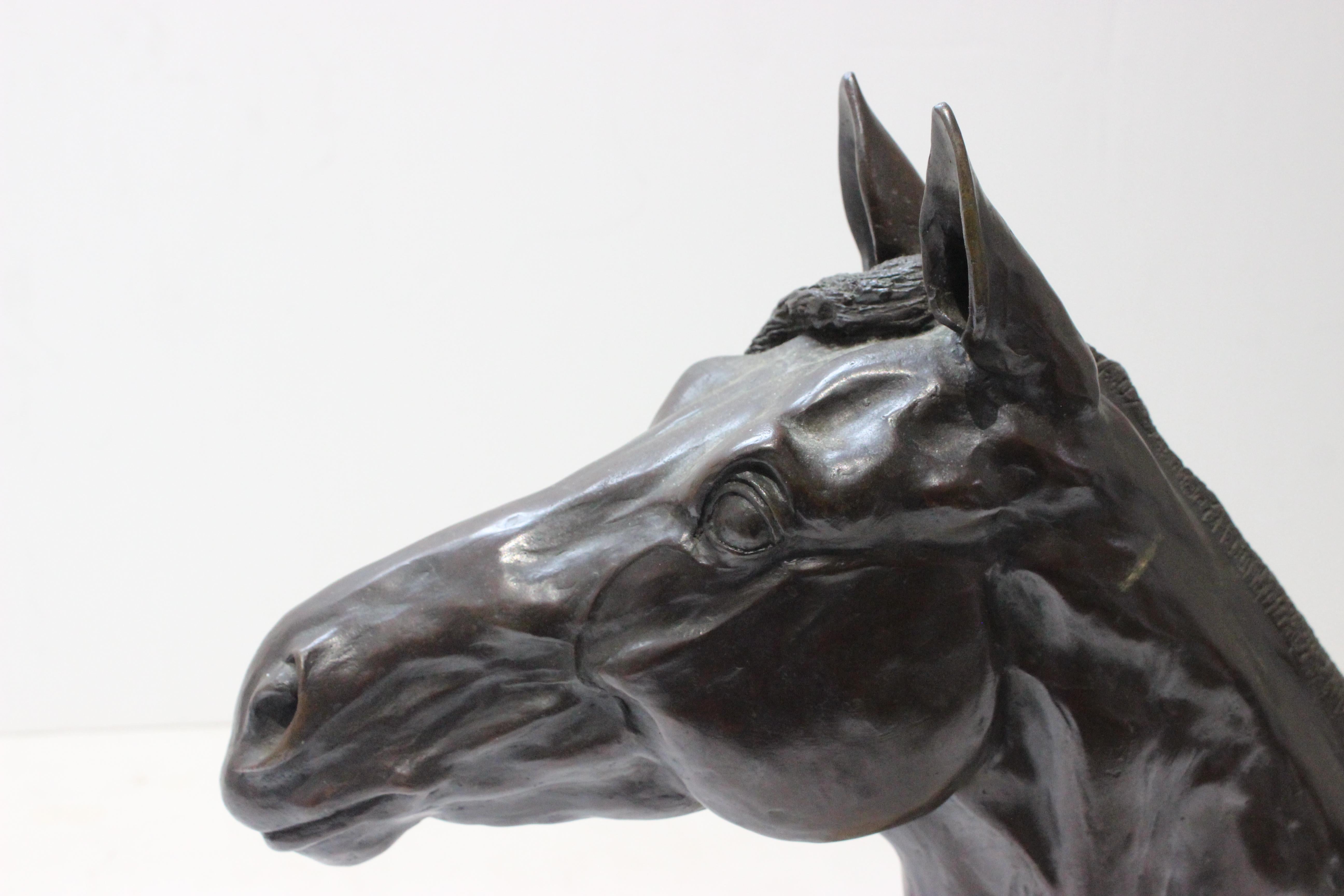 Bronze Sculpture of a Horse Head by Nancy Weimer Belden For Sale 2