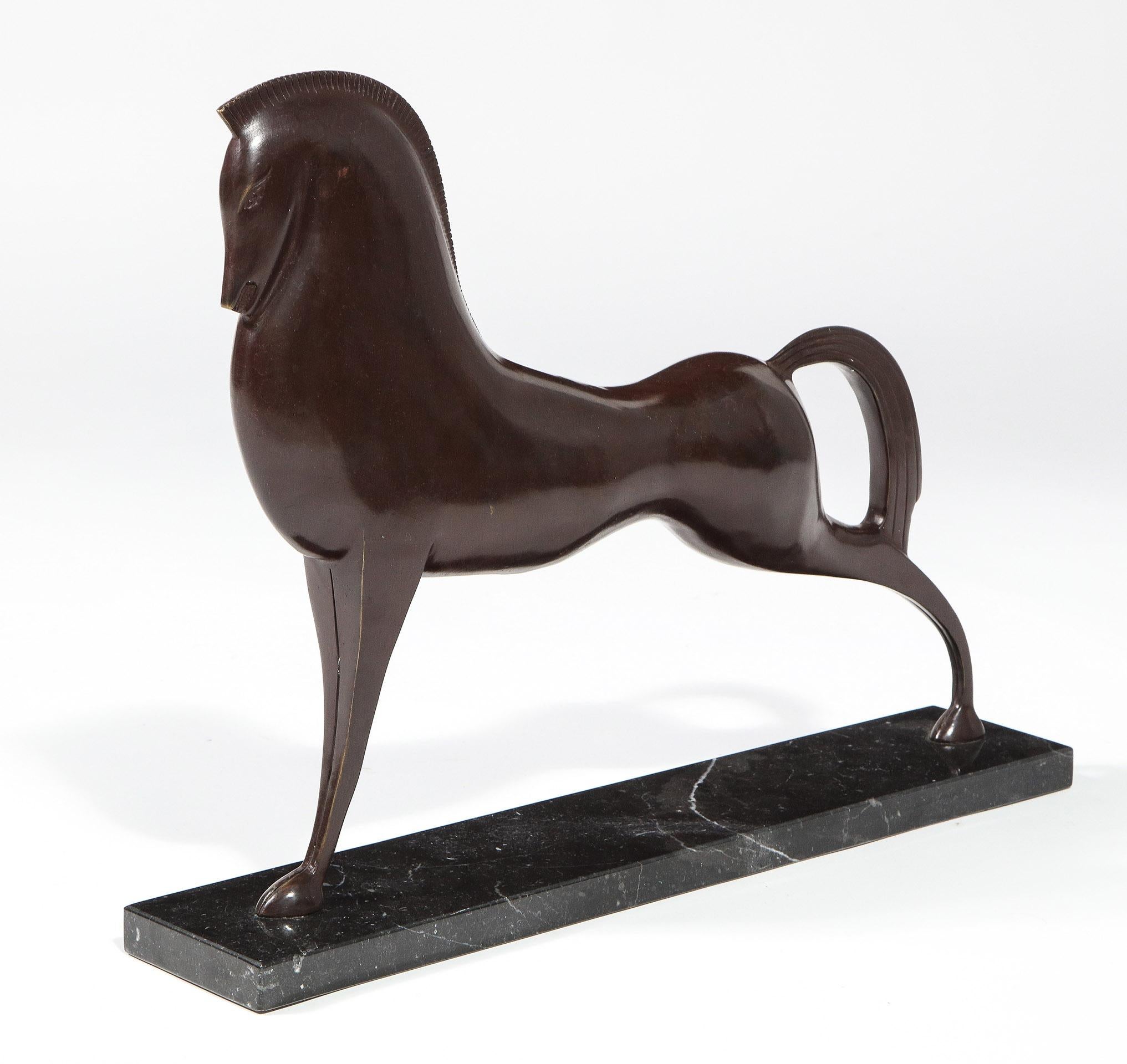 Bronze Sculpture of a Horse in a Classical Greek Style In Good Condition In New York, NY