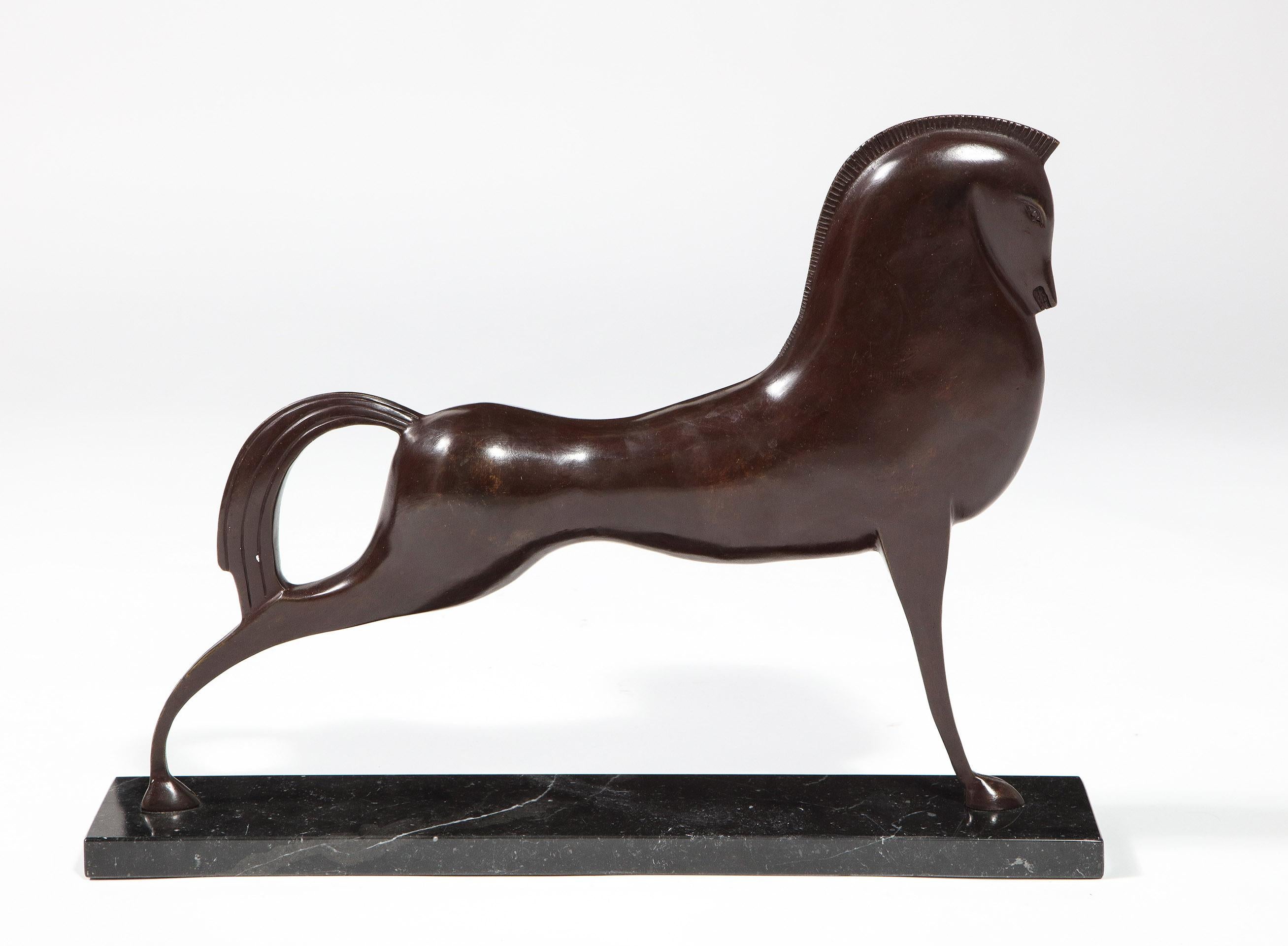 20th Century Bronze Sculpture of a Horse in a Classical Greek Style
