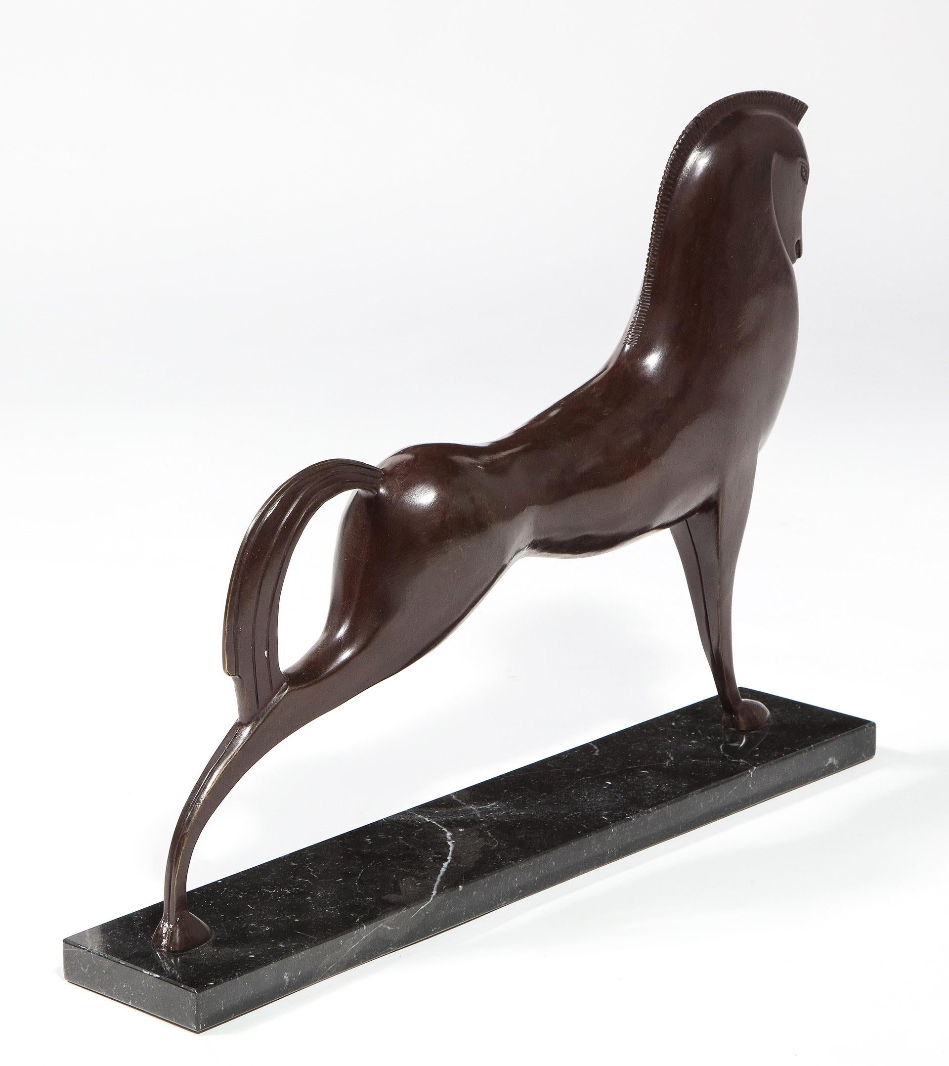 Bronze Sculpture of a Horse in a Classical Greek Style 1