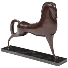 Bronze Sculpture of a Horse in a Classical Greek Style