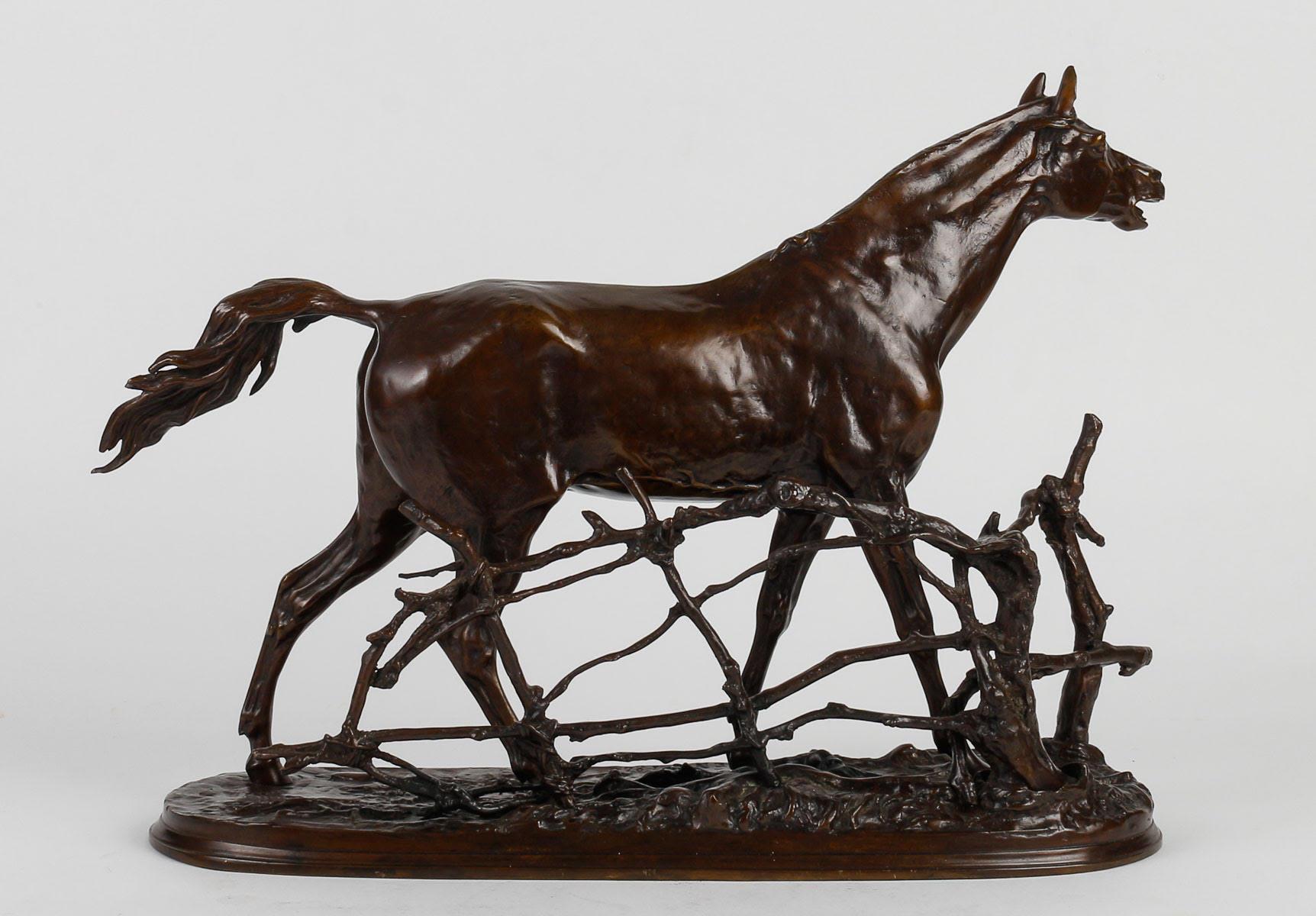 Bronze Sculpture of a Horse in its Enclosure, 20th Century. 2