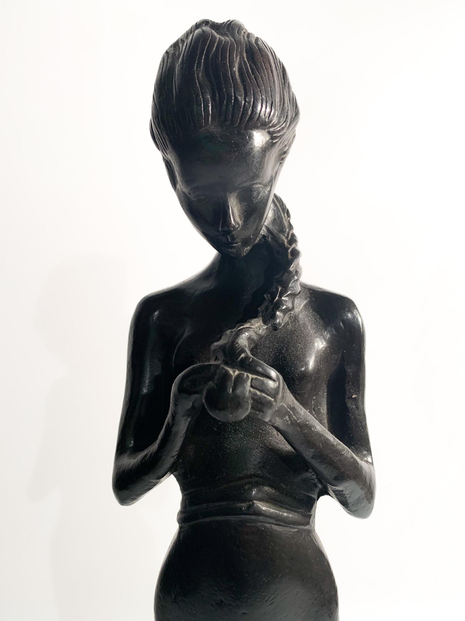 Bronze Sculpture of a Lady by Paolo Troubetskoy, Early Twentieth Century 7