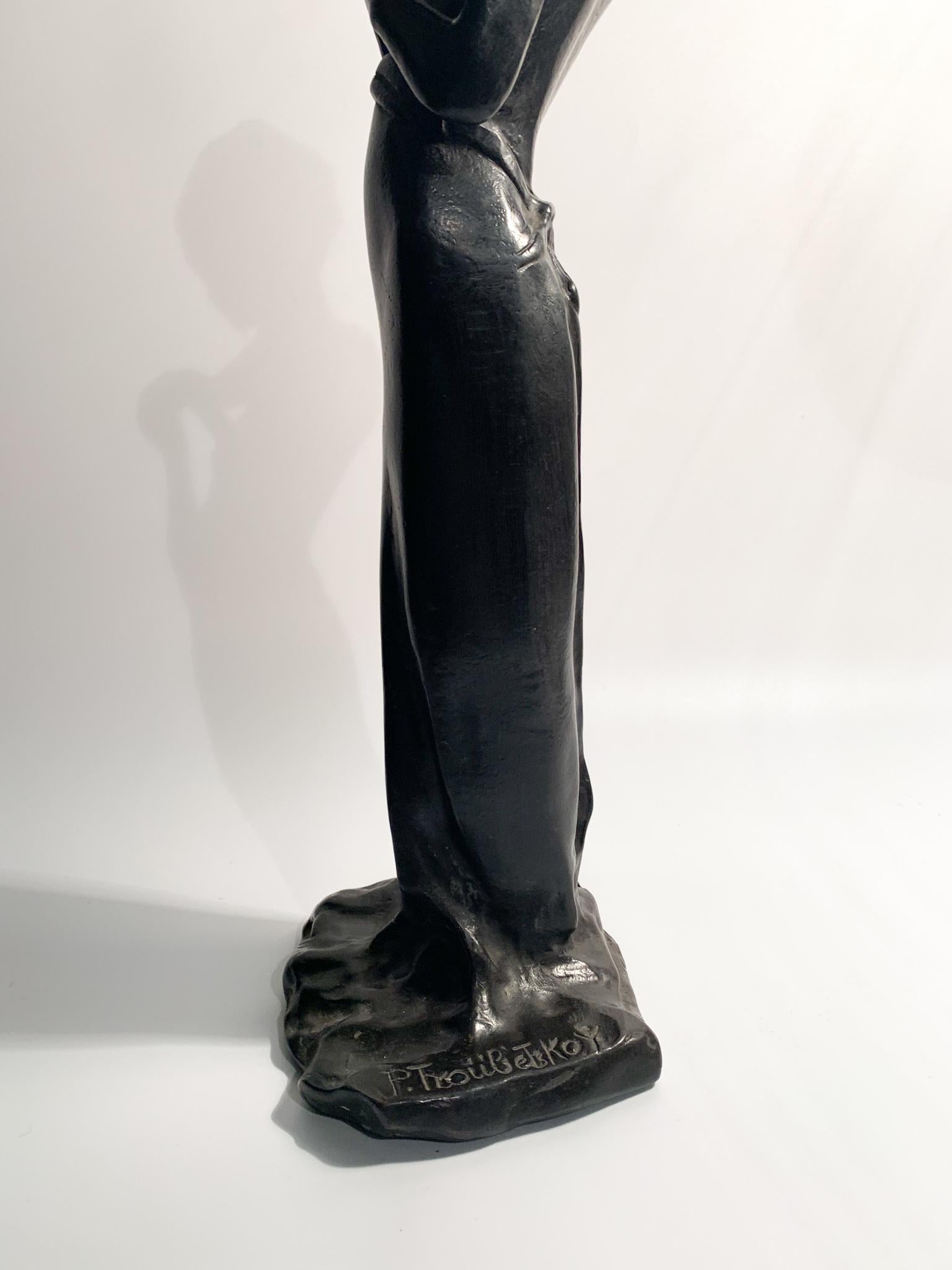 Bronze Sculpture of a Lady by Paolo Troubetskoy, Early Twentieth Century 12