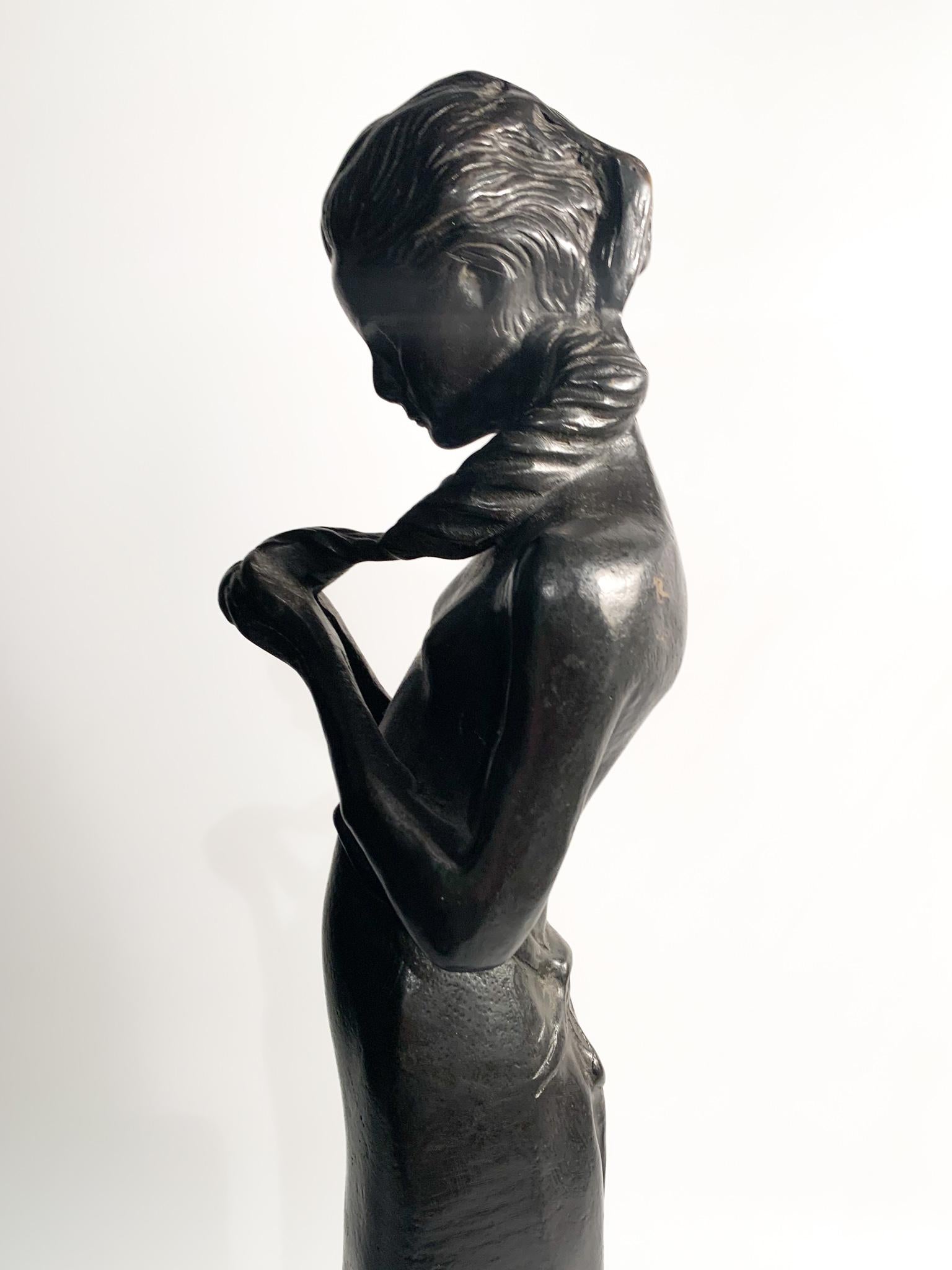 Art Nouveau Bronze Sculpture of a Lady by Paolo Troubetskoy, Early Twentieth Century