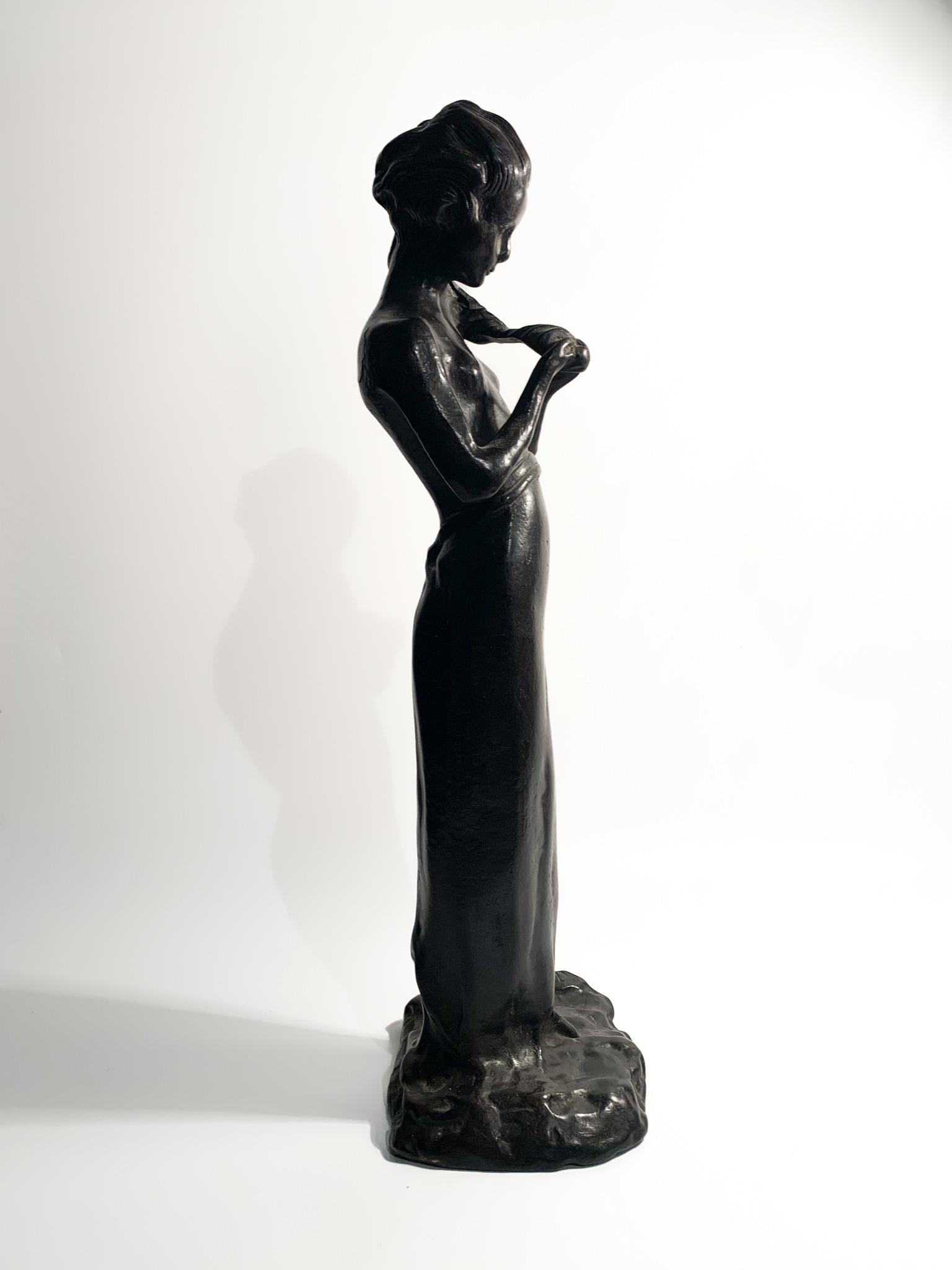 Early 20th Century Bronze Sculpture of a Lady by Paolo Troubetskoy, Early Twentieth Century