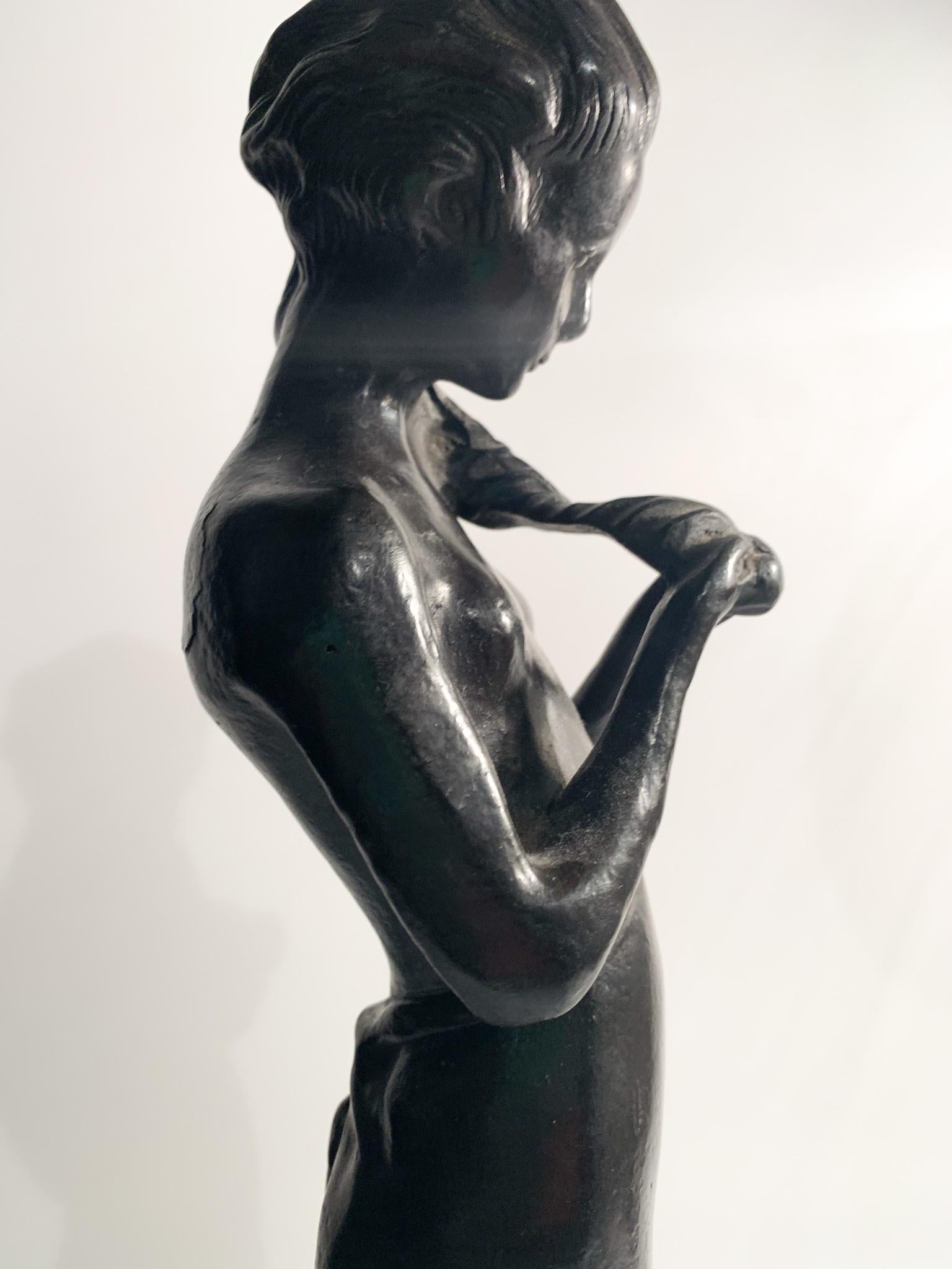 Bronze Sculpture of a Lady by Paolo Troubetskoy, Early Twentieth Century 2