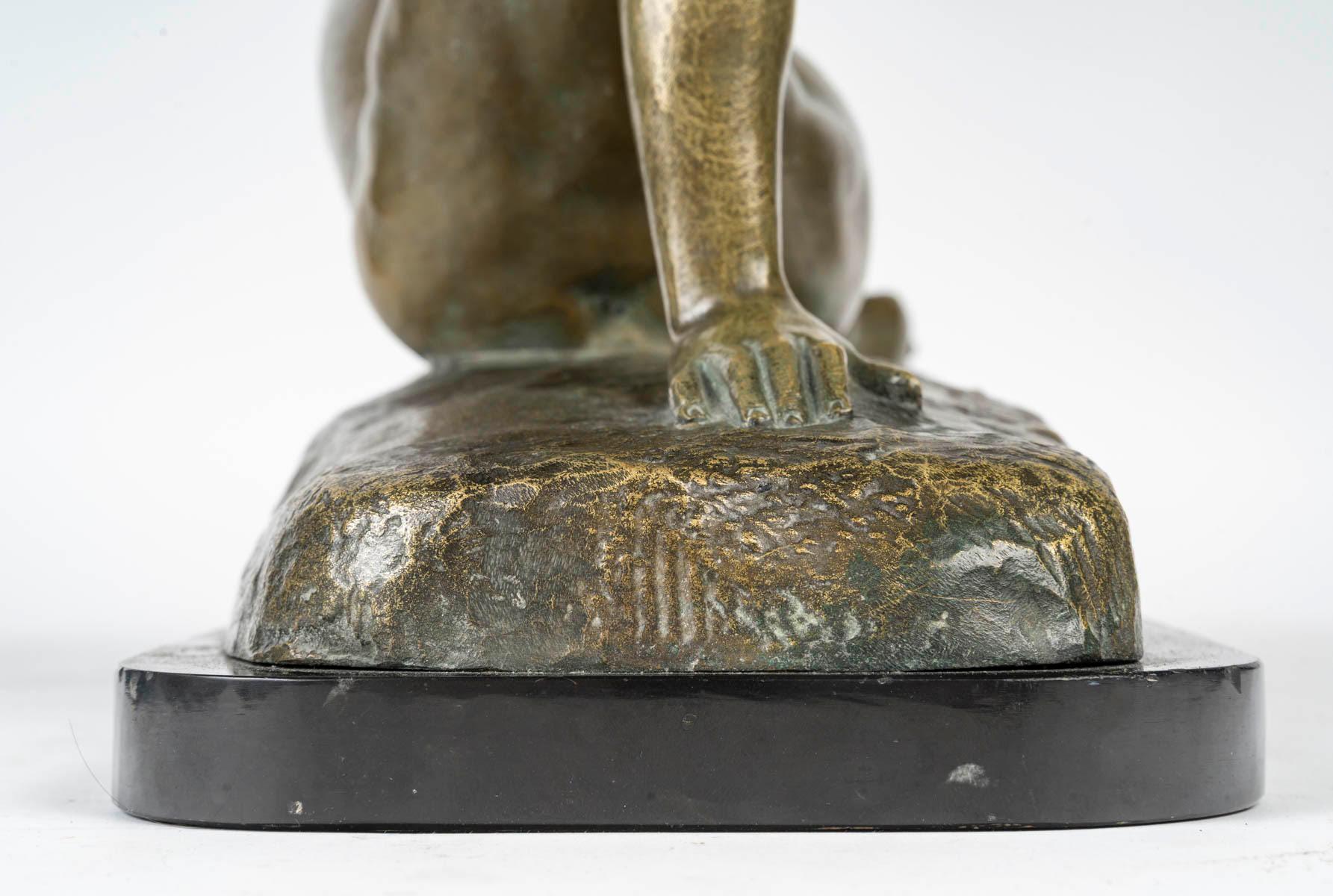 Bronze Sculpture of a Nude Woman, Signed Cipriani, Early 20th Century. For Sale 1