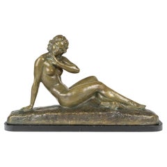 Bronzeskulptur einer nackten Frau, signiert Cipriani, frühes 20. Jahrhundert.