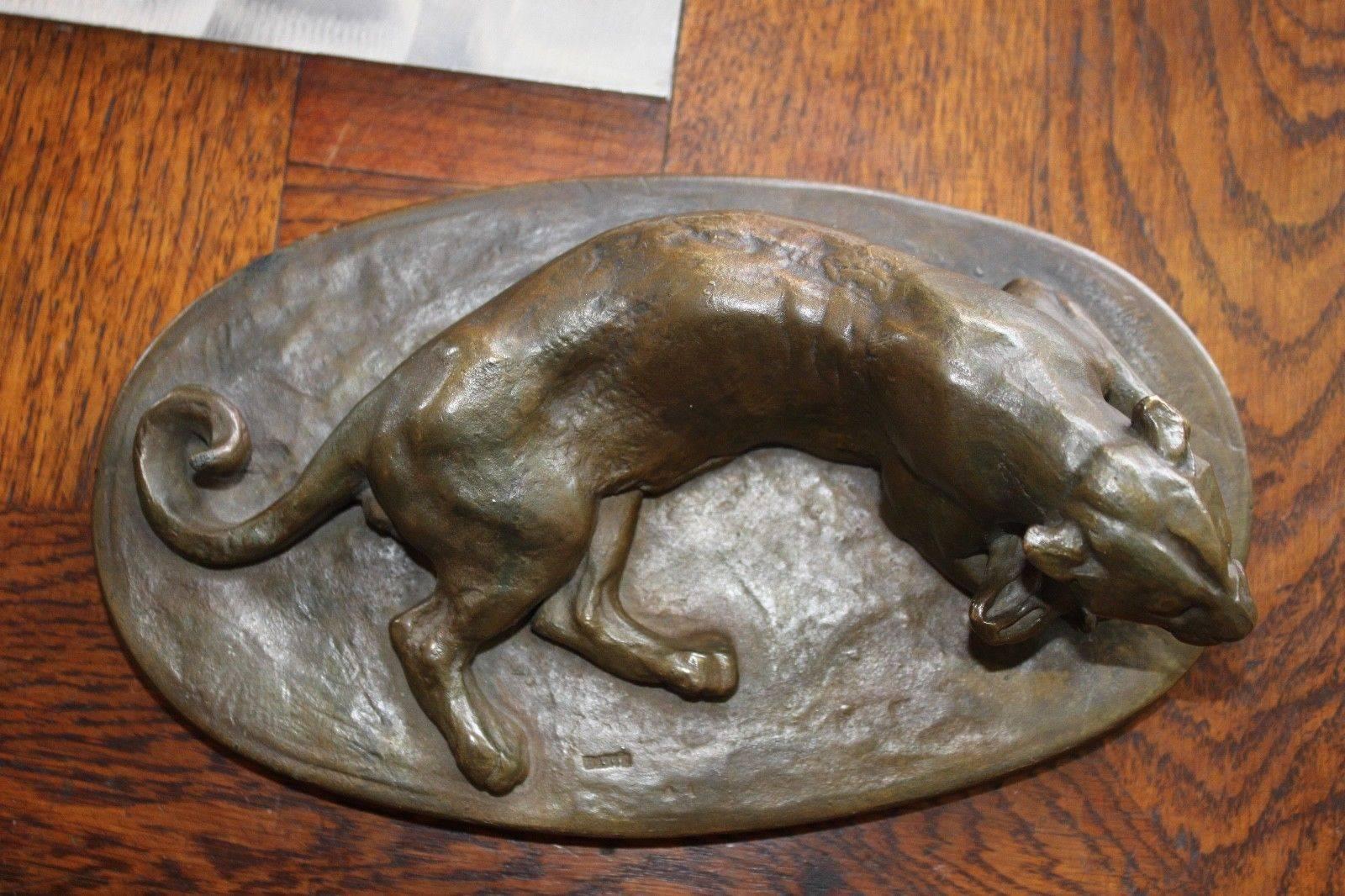 Bronze Sculpture of a Panther by French Sculptor Barye, 19th Century In Excellent Condition In Marseille, FR