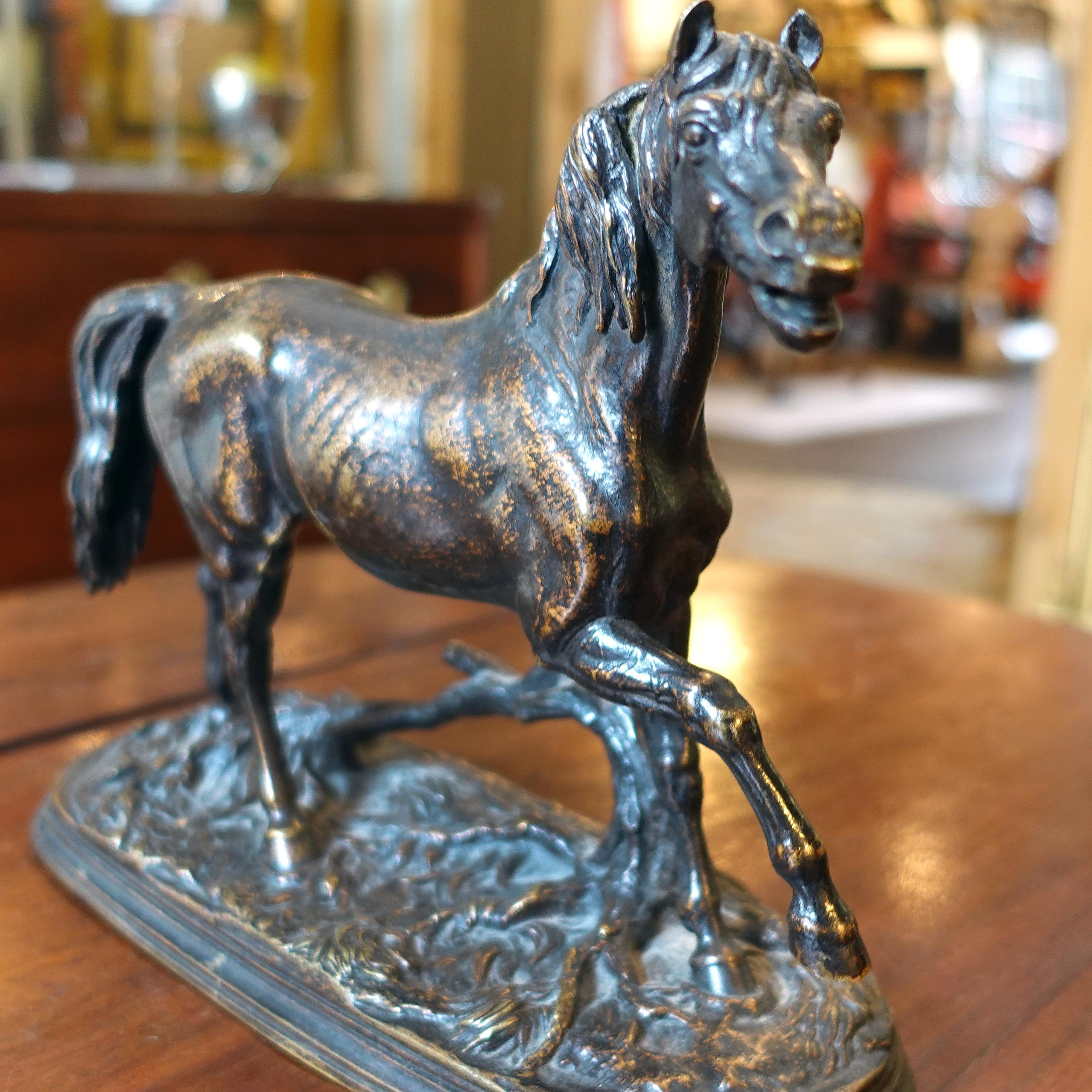 Victorian Bronze sculpture of a Persian Stallion by Jules Moigniez For Sale