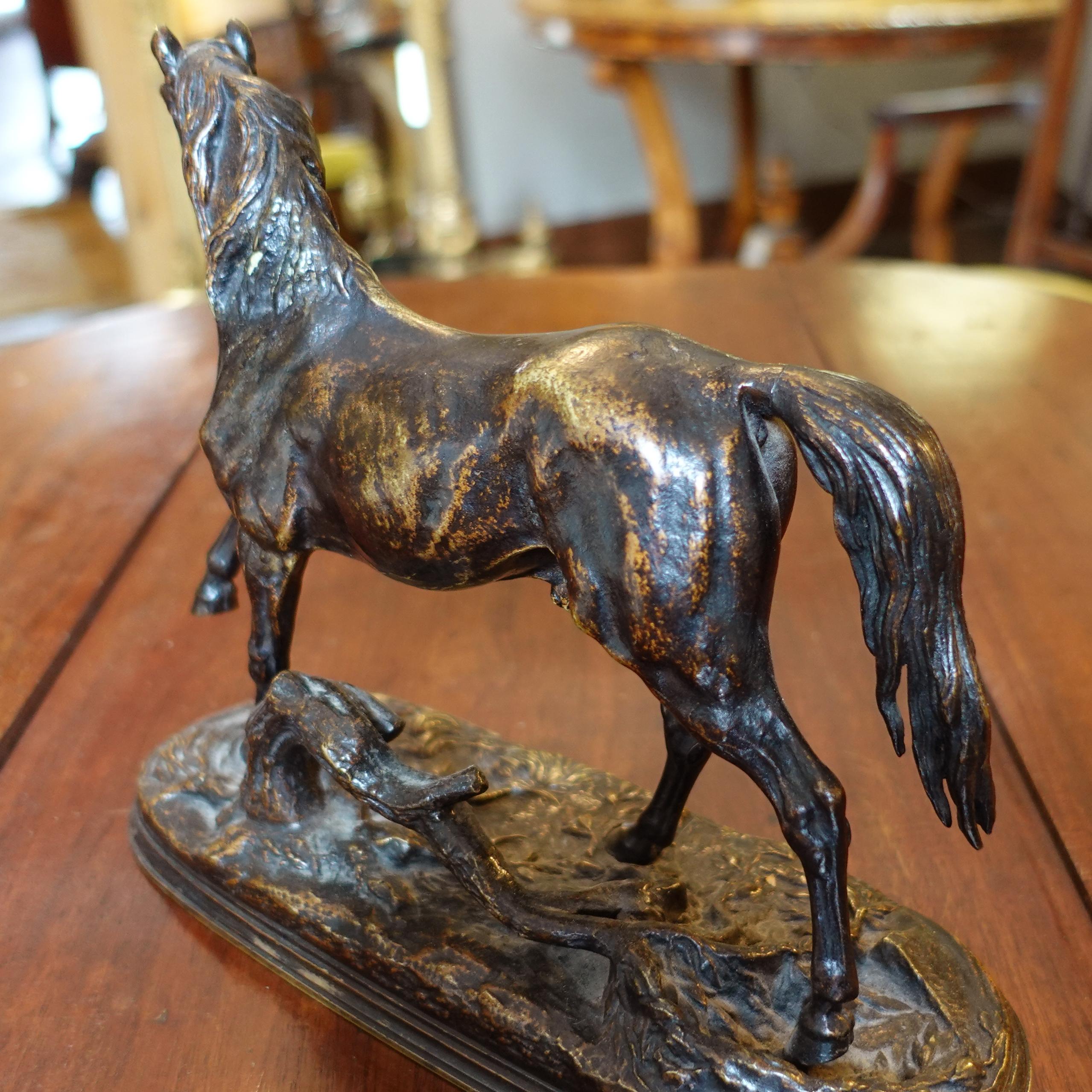 Cast Bronze sculpture of a Persian Stallion by Jules Moigniez For Sale
