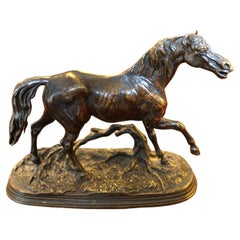 Bronze sculpture of a Persian Stallion by Jules Moigniez