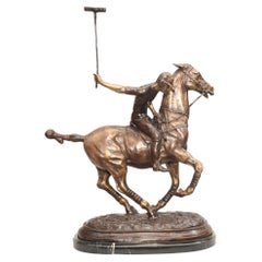 Bronze-Skulptur eines Polospielers