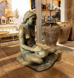Bronze Sculpture of a Seated Woman by the Artist Juan J. G. Hernandez-Abad