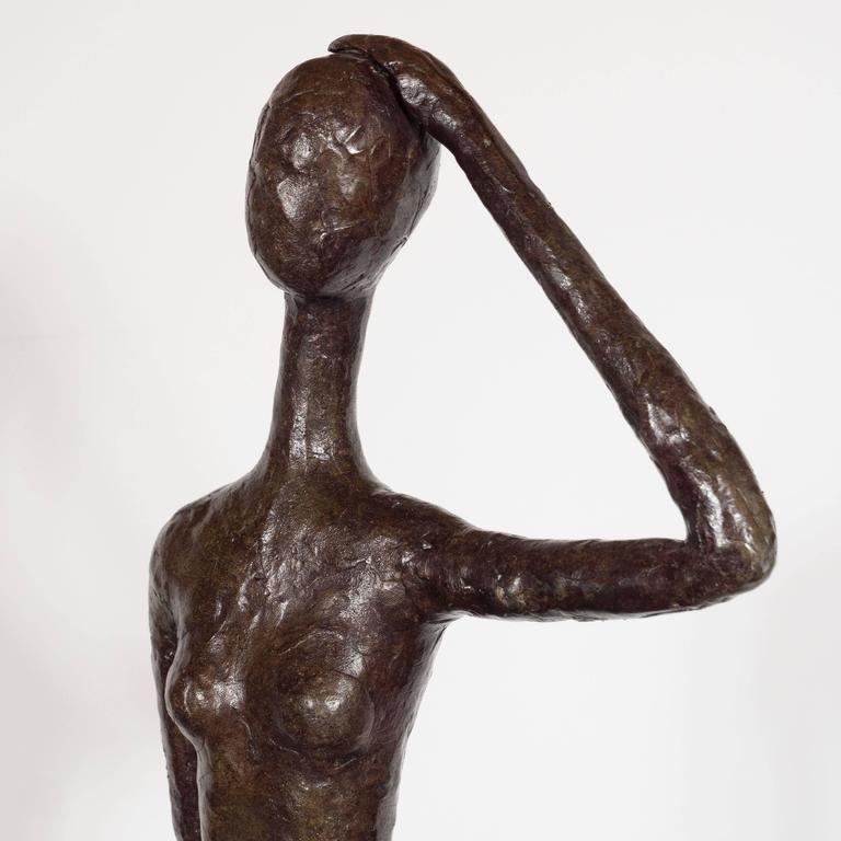 Late 20th Century Bronze Sculpture of a Standing Nude by L. Salzmann, American, circa 1970