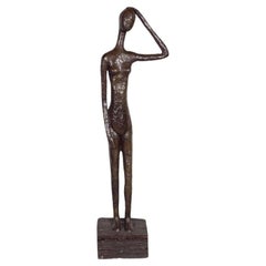 Bronze Sculpture of a Standing Nude by L. Salzmann, American, circa 1970