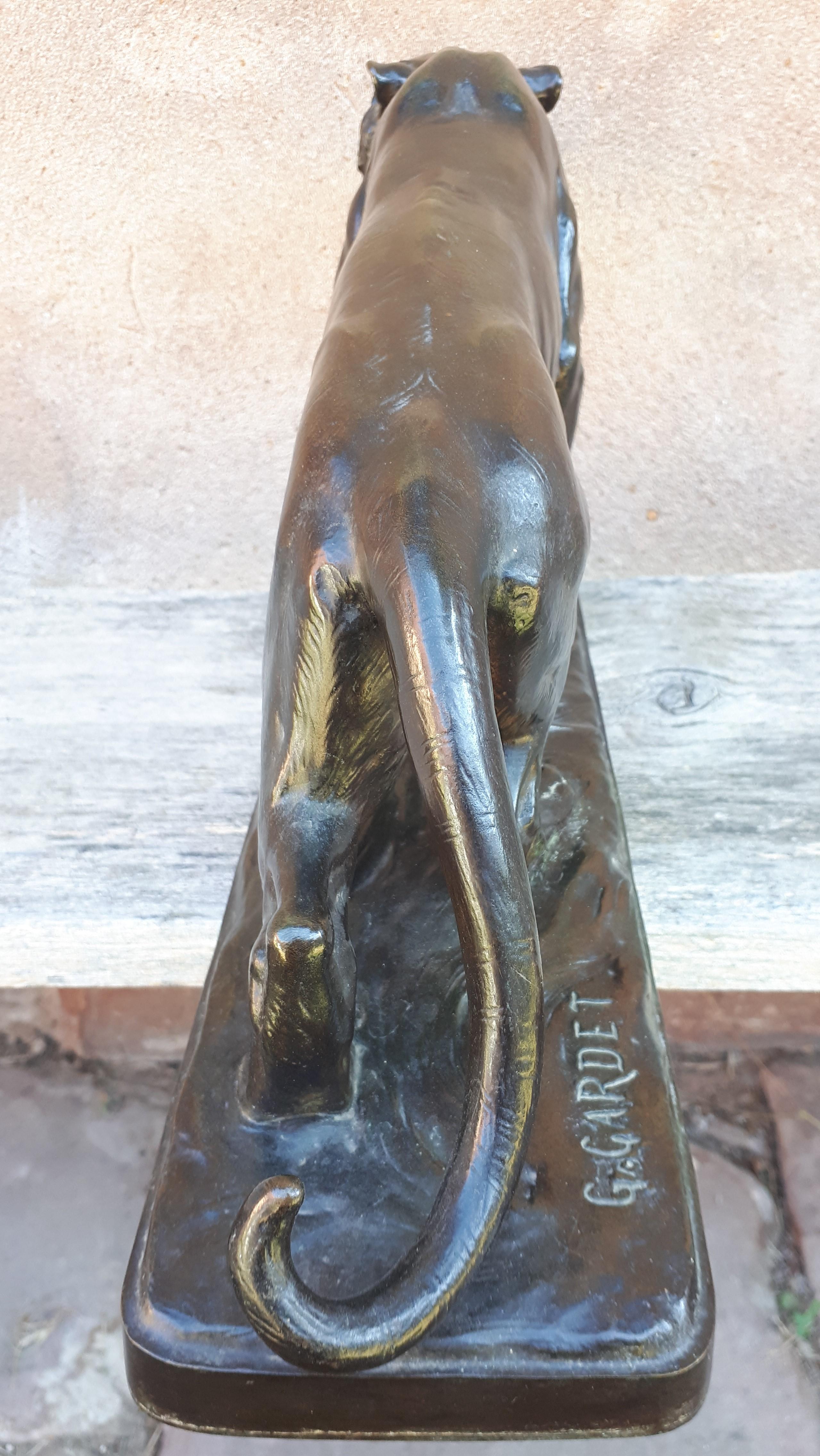 Sculpture en bronze d'un tigre sur la prowl, par Georges Gardet en vente 2