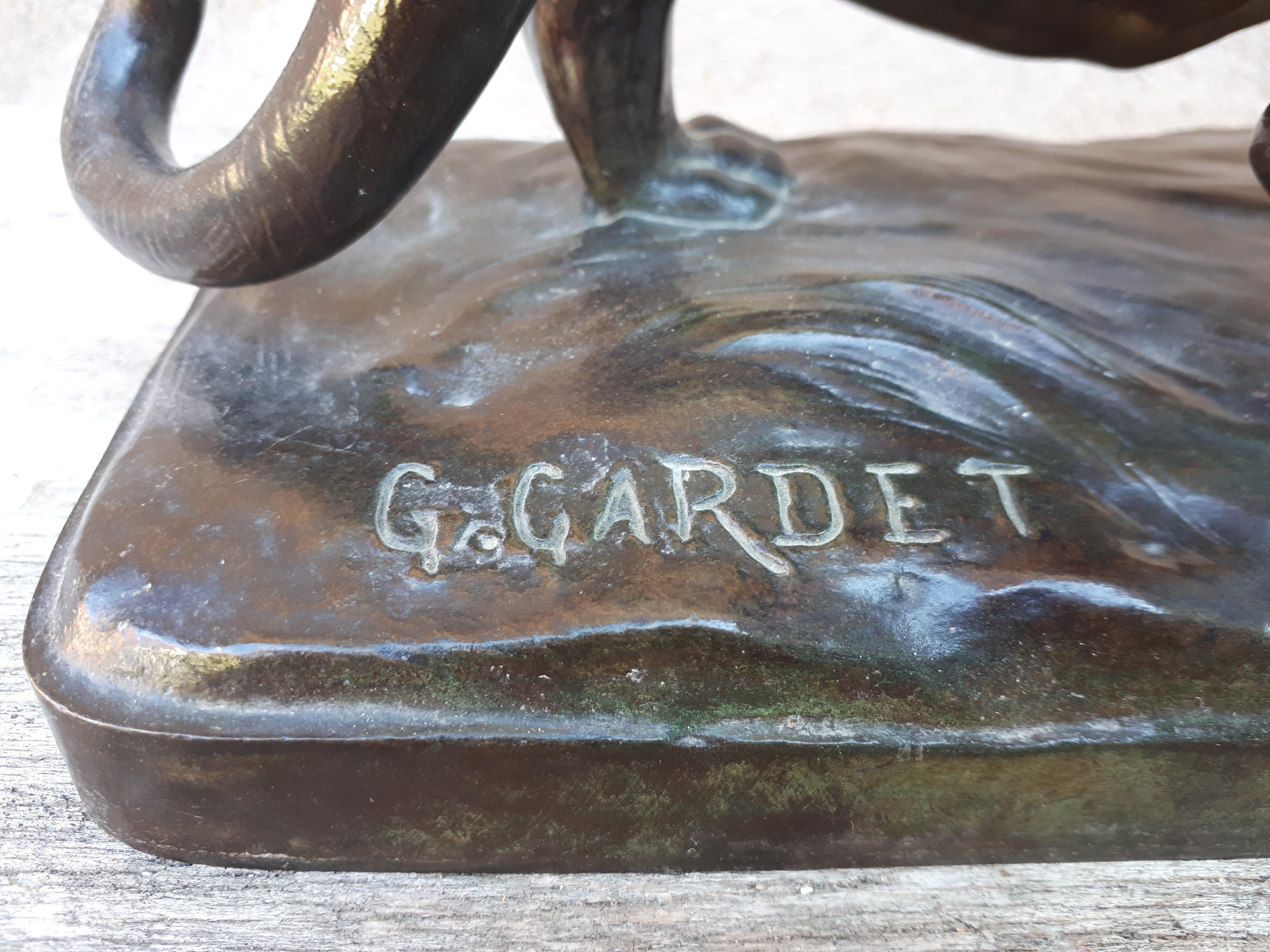 Sculpture en bronze d'un tigre sur la prowl, par Georges Gardet en vente 4