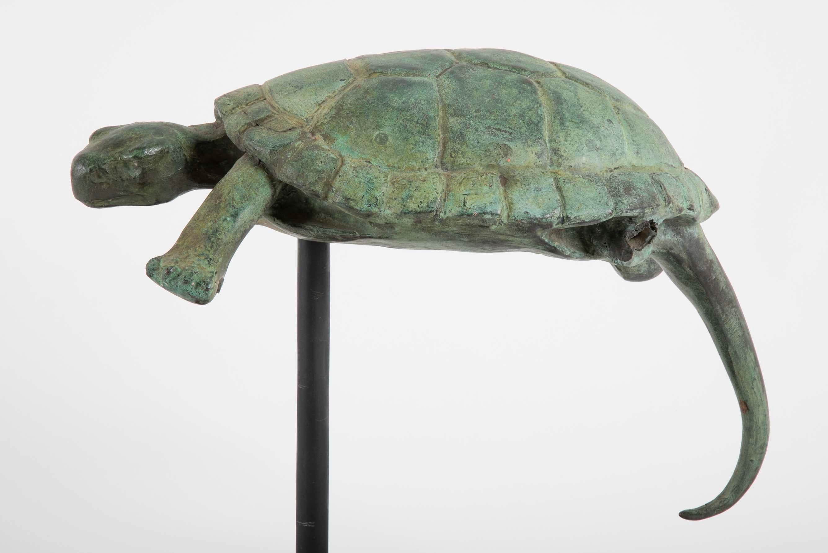 Bronze Sculpture of a Turtle In Distressed Condition In Stamford, CT