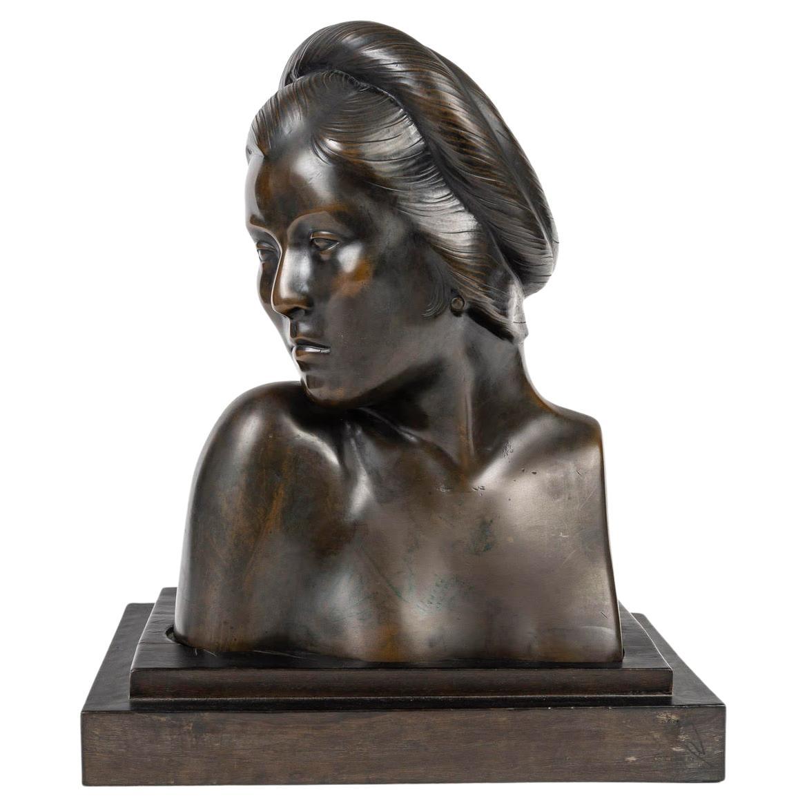 Bronze Sculpture of a Vietnamese Bust, circa 1920.