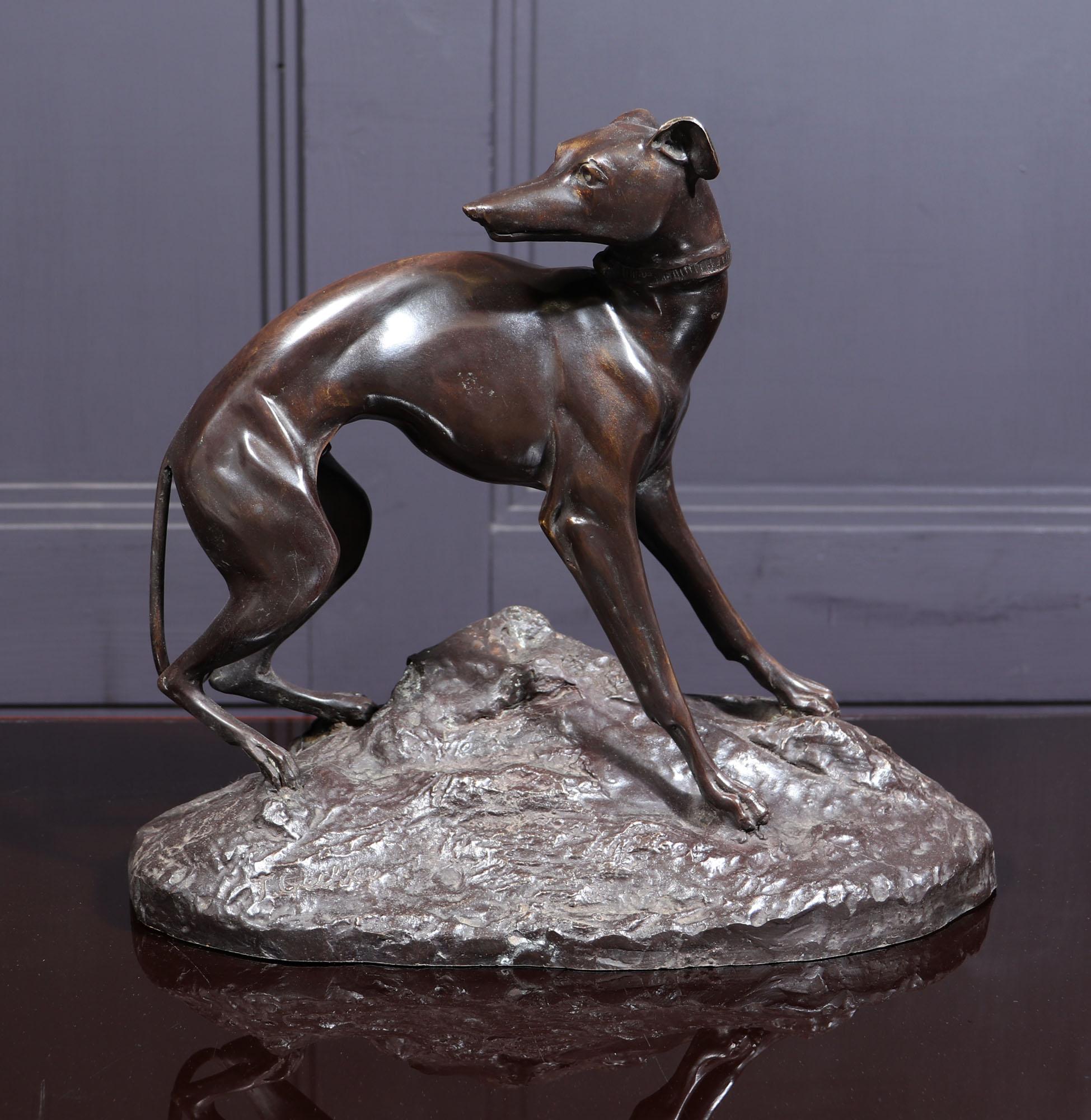 Bronze Sculpture of a Whippet by J F Gechter c1835 1