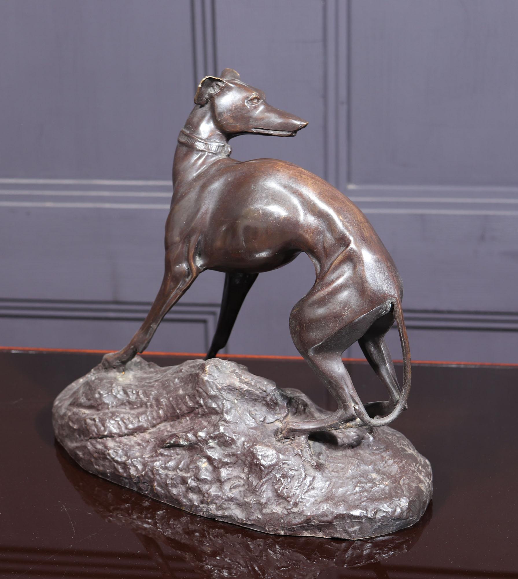 Bronze Sculpture of a Whippet by J F Gechter c1835 2