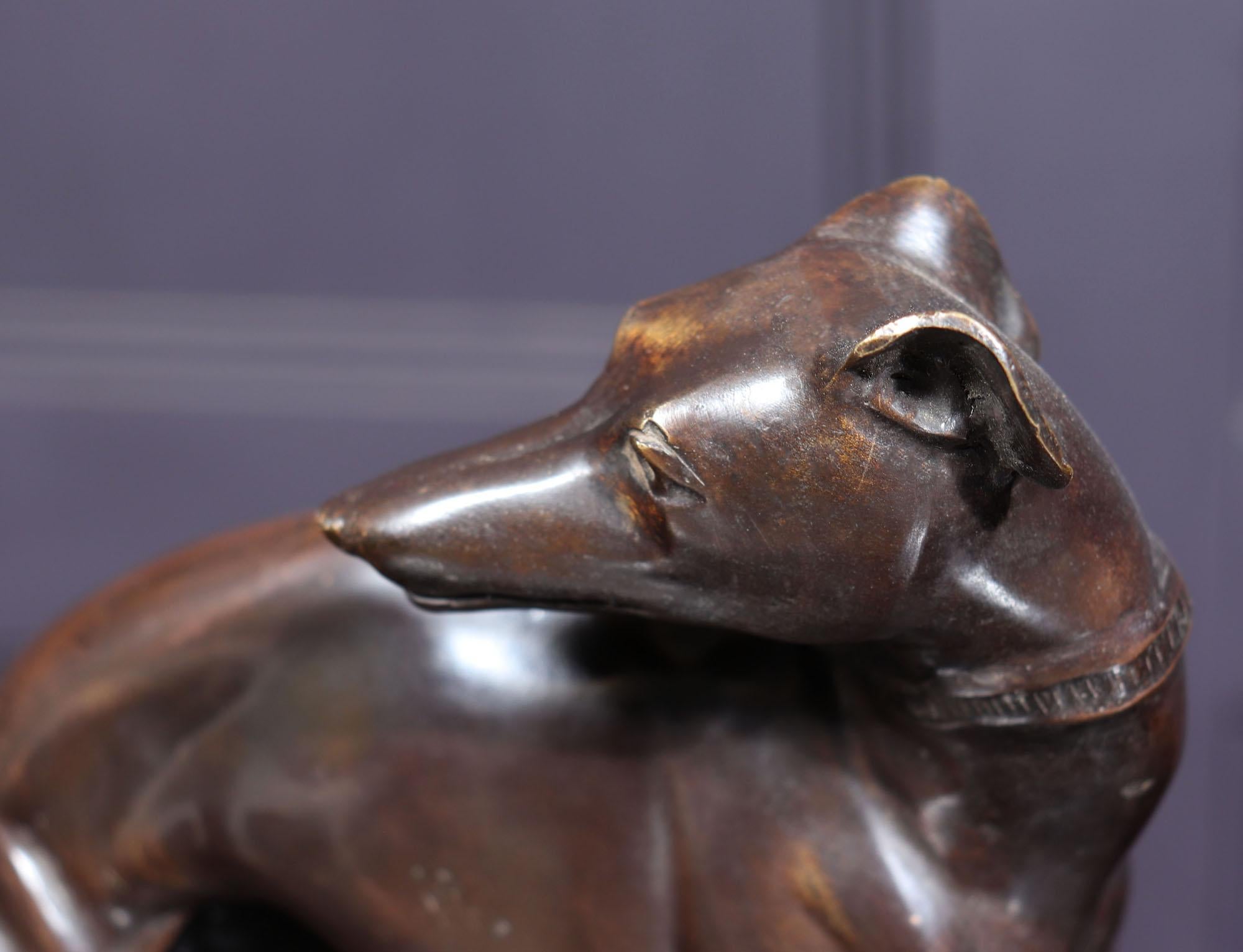 Bronze Sculpture of a Whippet by J F Gechter c1835 4