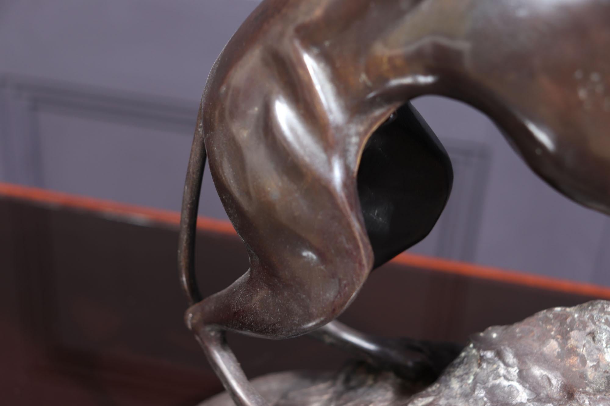 Bronze Sculpture of a Whippet by J F Gechter c1835 6