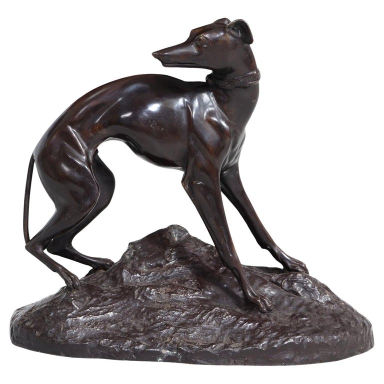 Bronze Sculpture of a Whippet by J F Gechter c1835 For Sale at 1stDibs