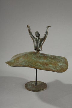 Bronze sculpture of a whirling dervish by Samya Baroudi