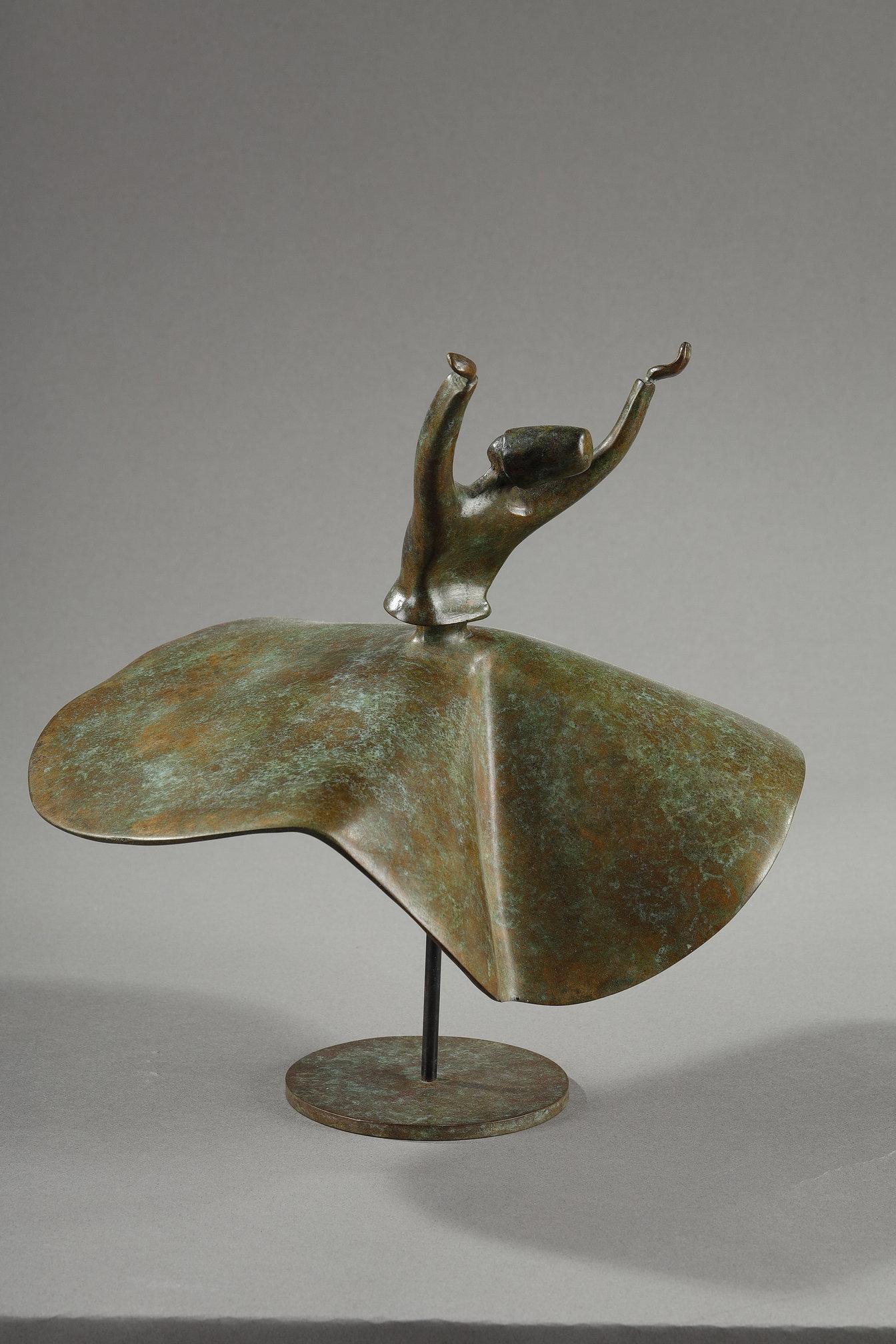 XXI secolo e contemporaneo Scultura in bronzo di Samya Baroudi raffigurante un derviscio vorticoso in vendita