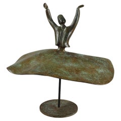 Bronze sculpture of a whirling dervish by Samya Baroudi
