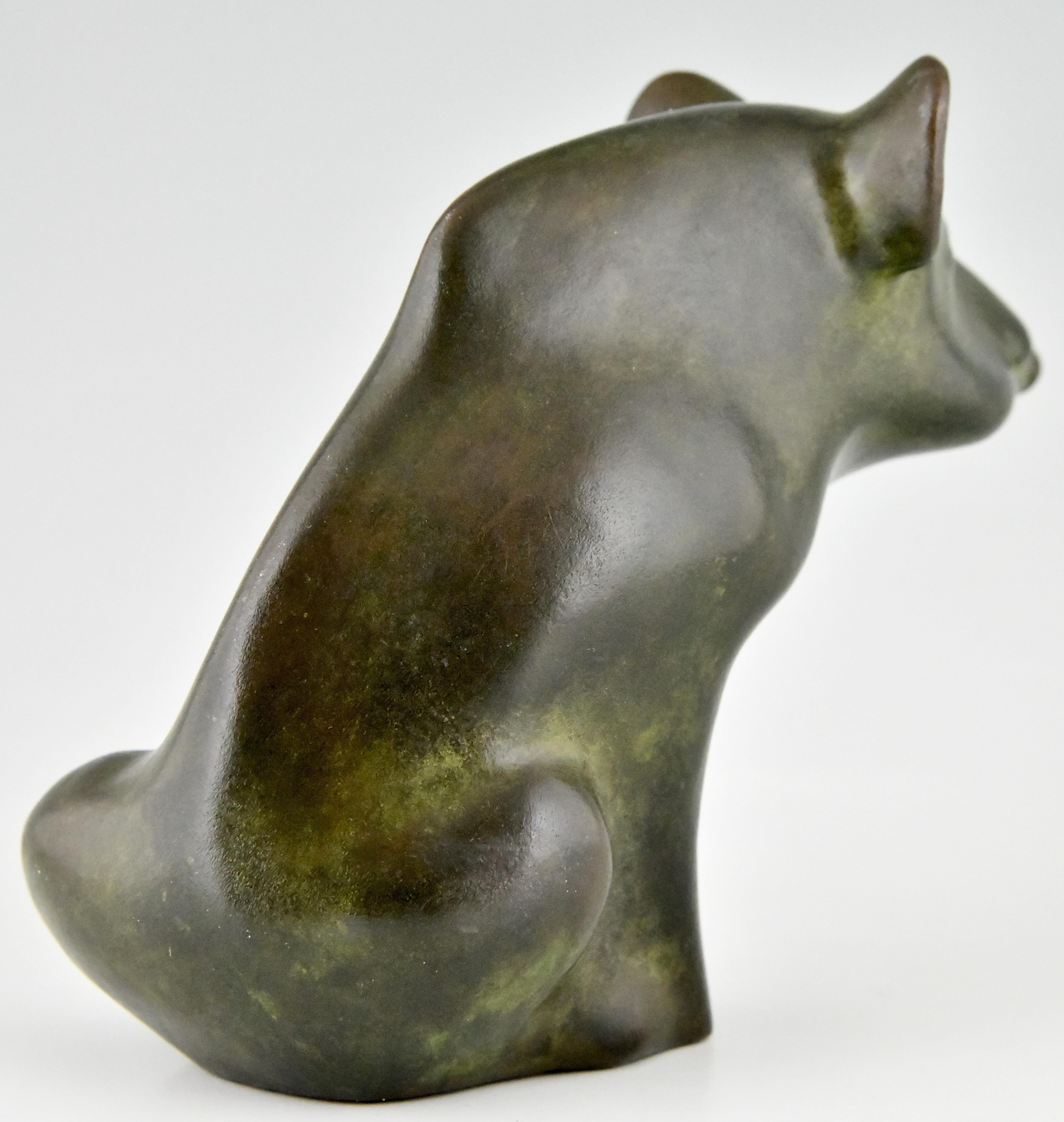 French Bronze Sculpture of a Wild Boar by Claude Lhoste, Numbered Dated 1993, France For Sale