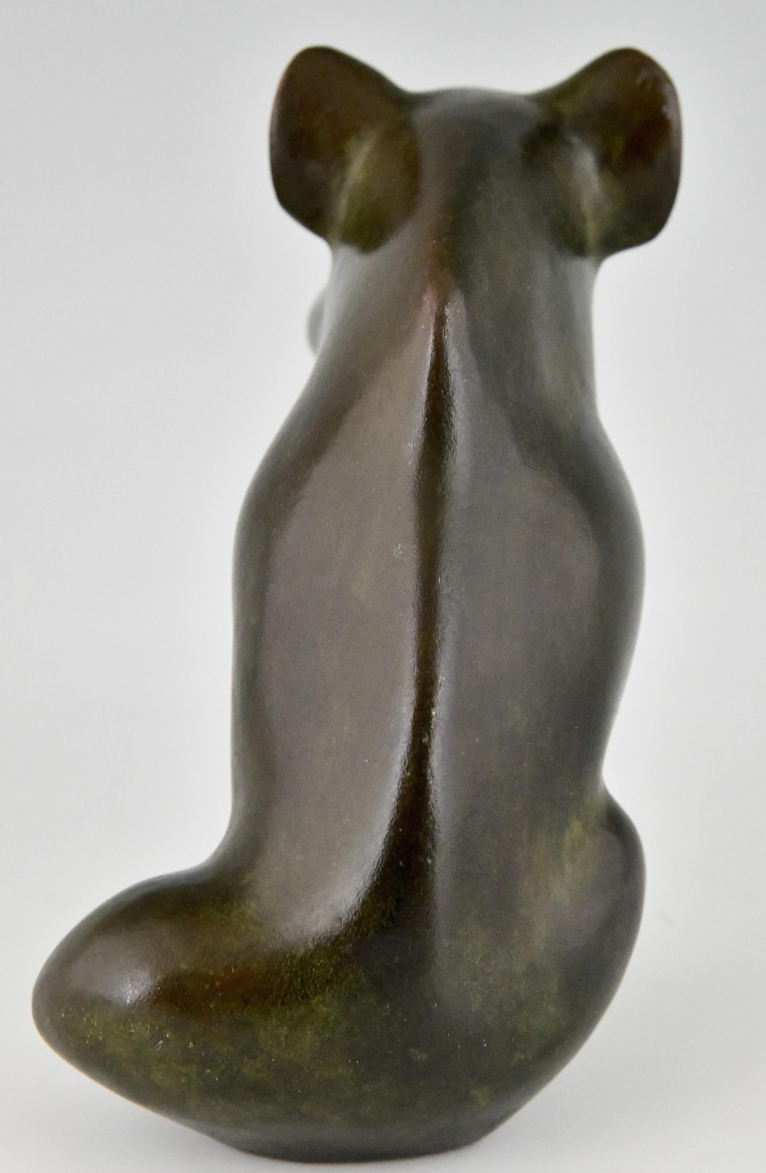 Patinated Bronze Sculpture of a Wild Boar by Claude Lhoste, Numbered Dated 1993, France For Sale