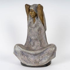Bronze Sculpture of a Woman, 1991, Signed.