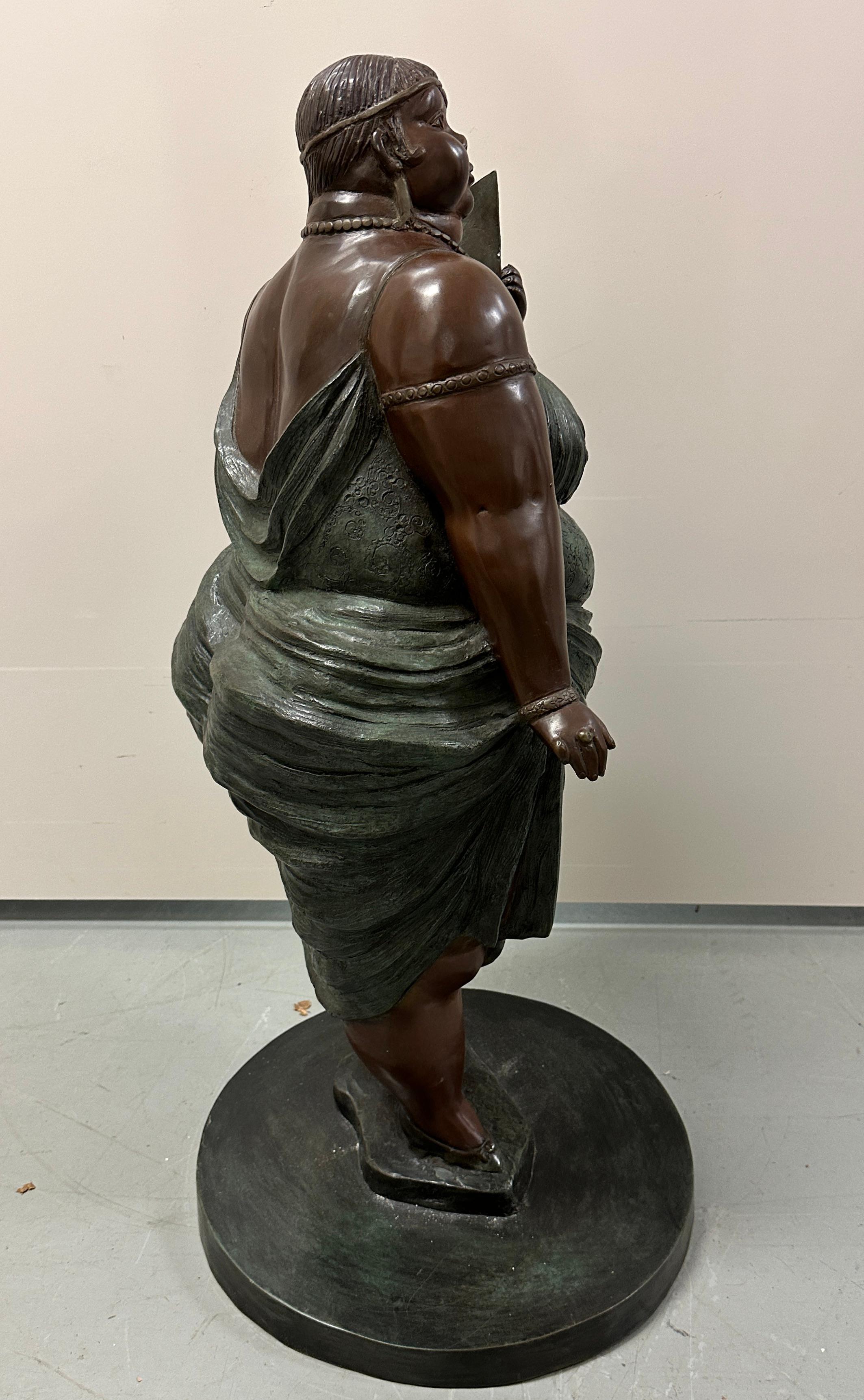 Mexican Bronze Sculpture Of A Woman By Bruno Luna 
