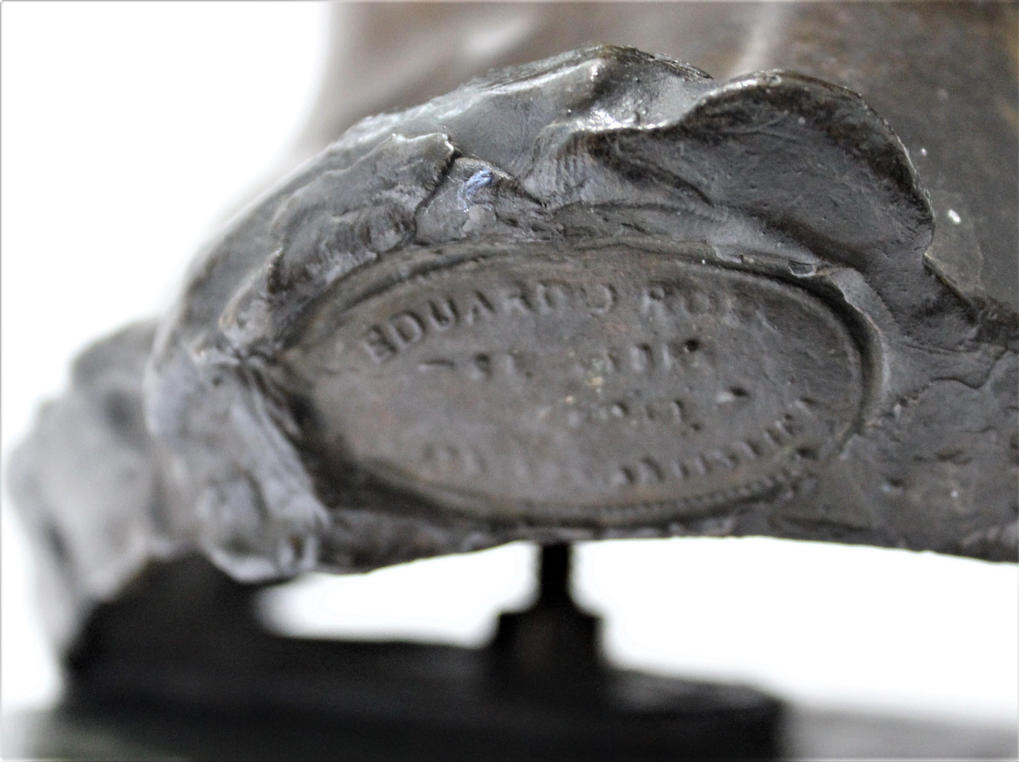 Bronzeskulptur eines jungen Mädchens aus Bronze von Edouard Rossi (19. Jahrhundert)