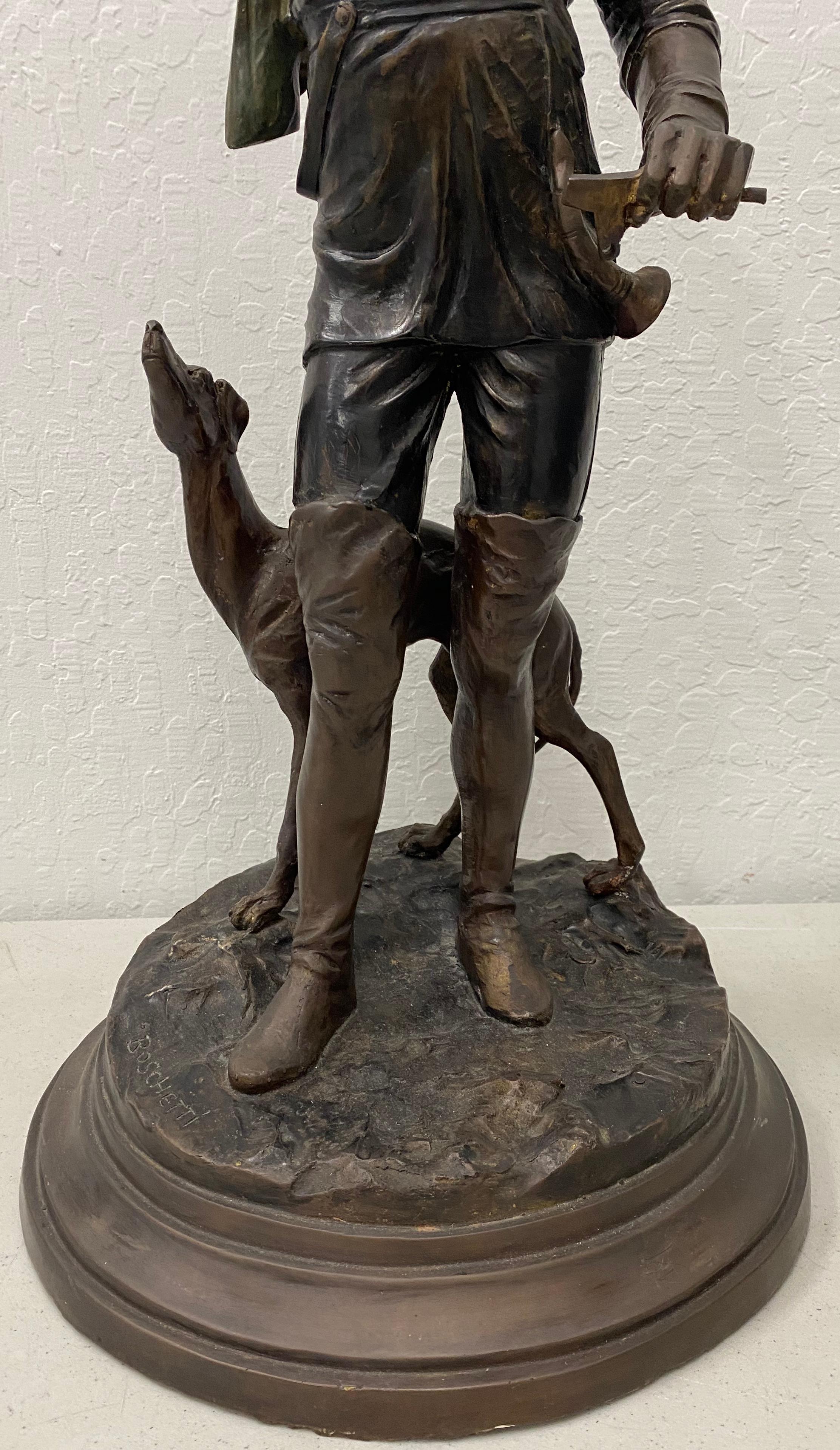 Américain Sculpture en bronze d'un jeune homme avec un lévrier transformé en lampe de bureau en vente