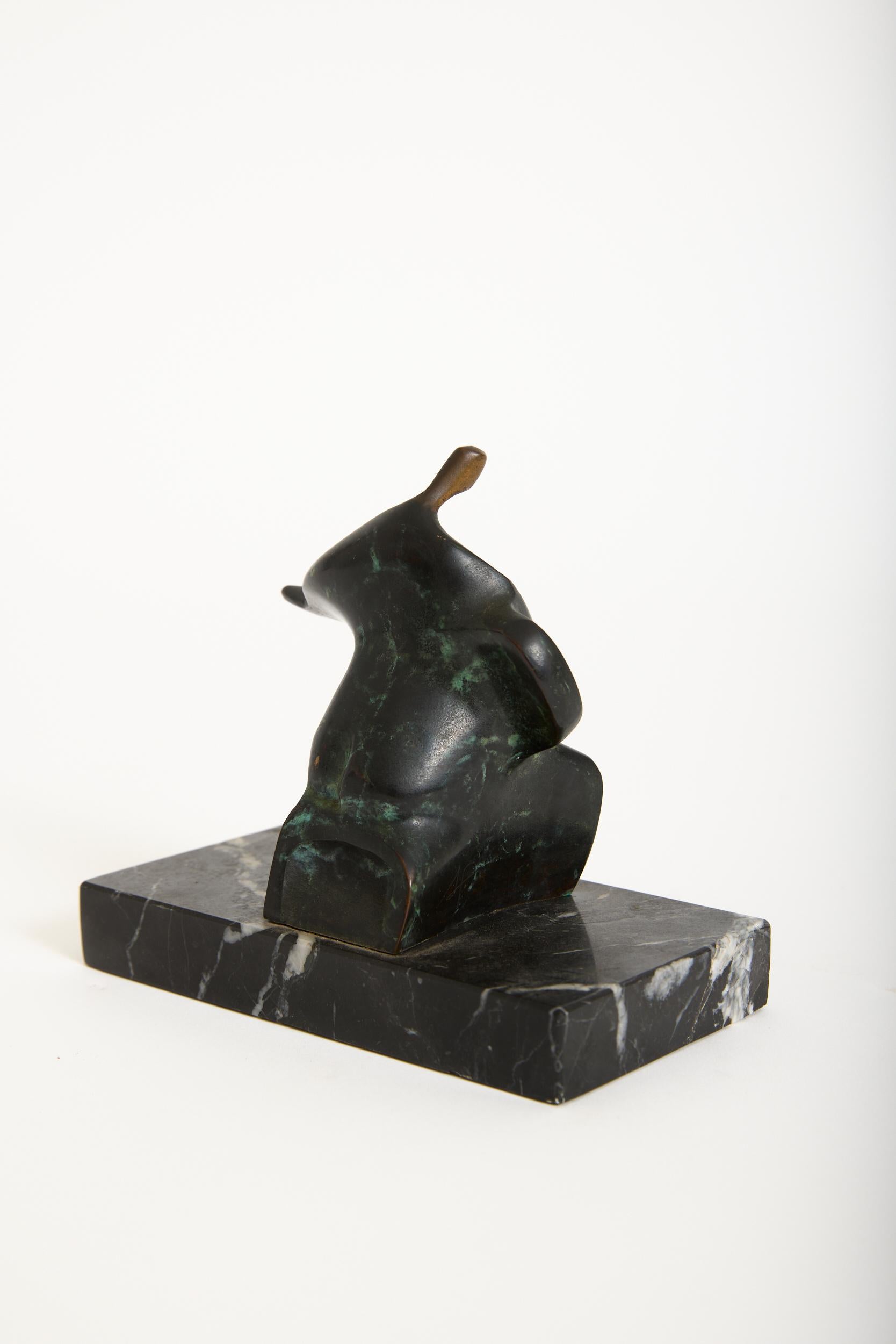 Bronze Sculpture of a Zither player For Sale 2