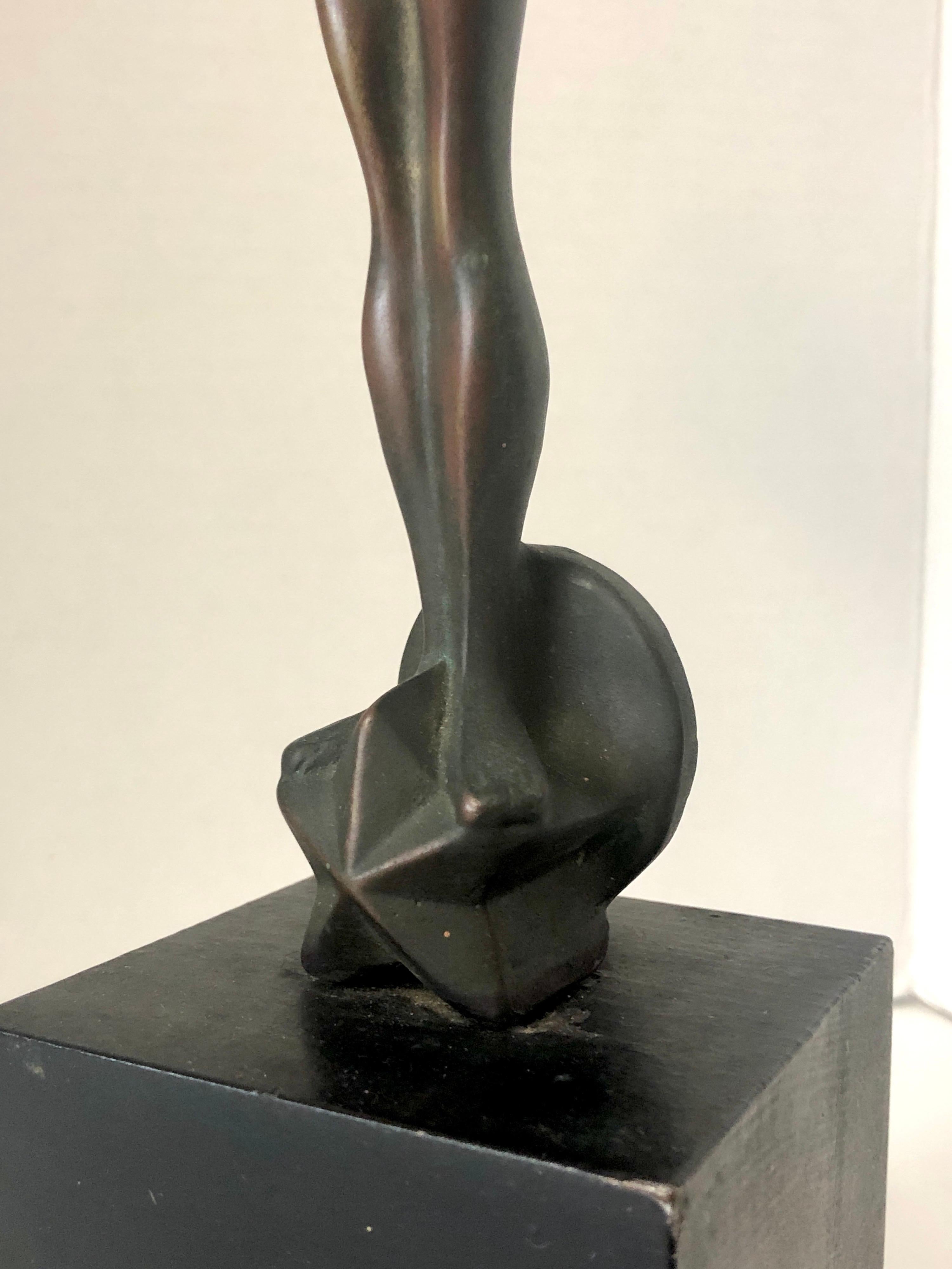 Bronze Sculpture of Abstract Man on Star Acting Award, 1940s 2