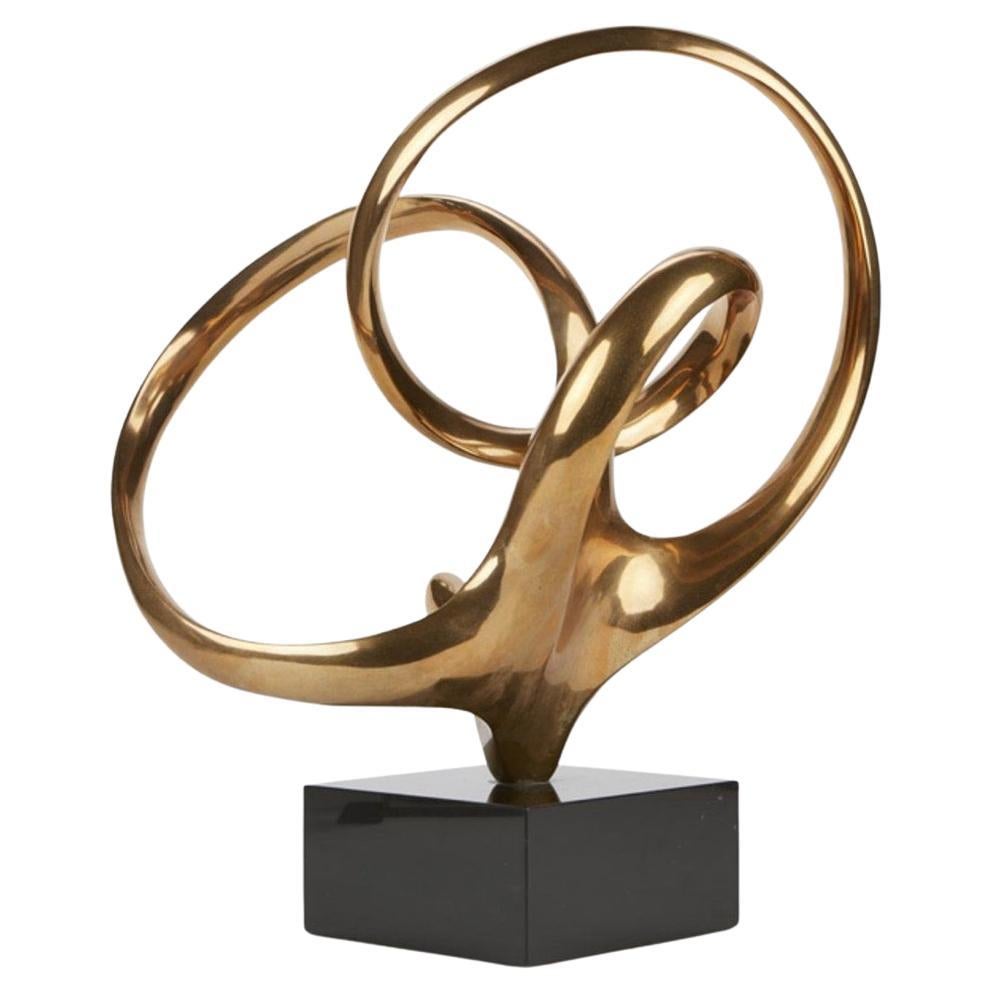 Bronze Sculpture of an Abstract Form Twisting Inwards by Antonio Grediaga Kieff