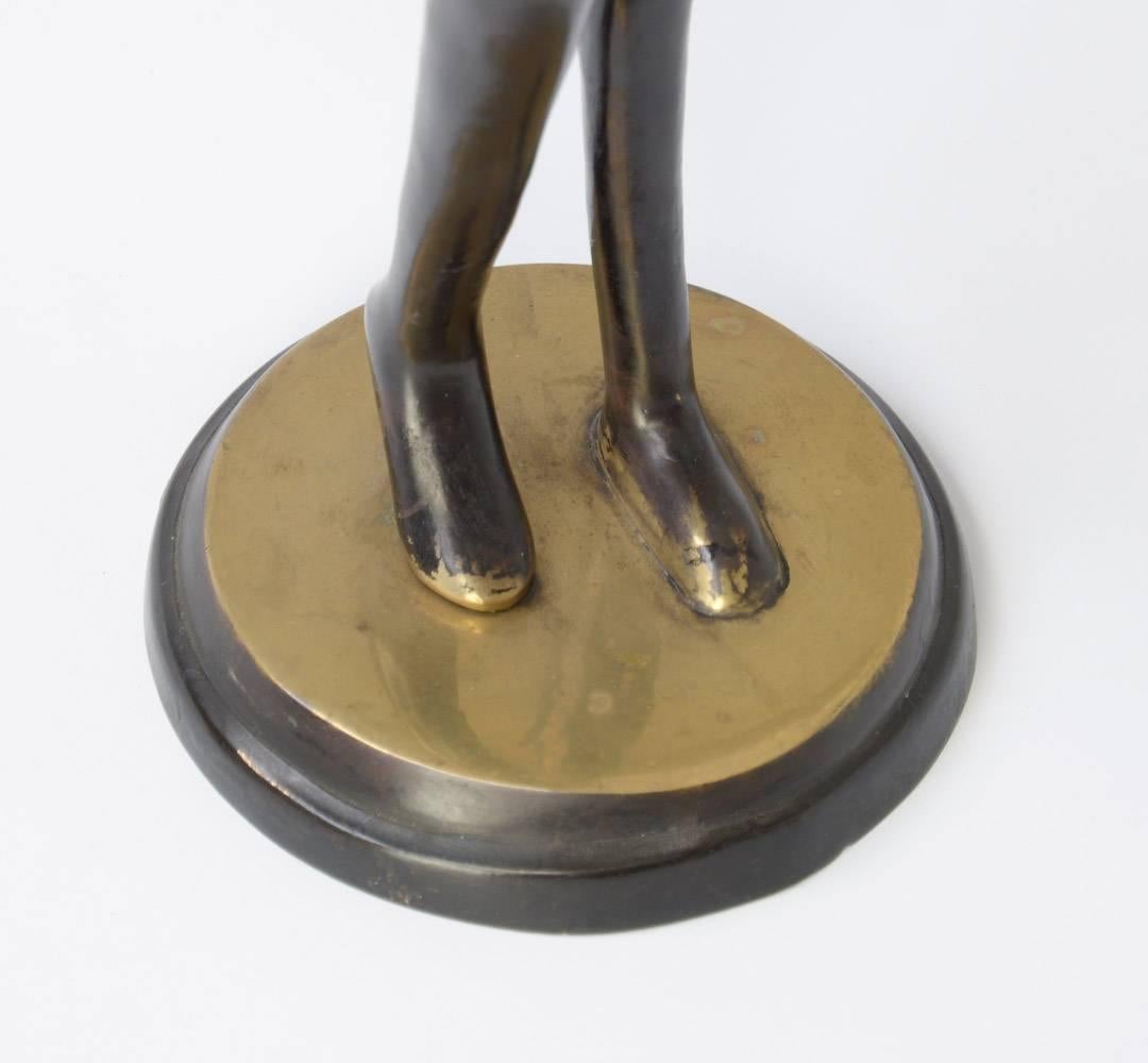 Mid-Century Modern Bronze Sculpture of an African Woman in the Style of Karl Hagenauer