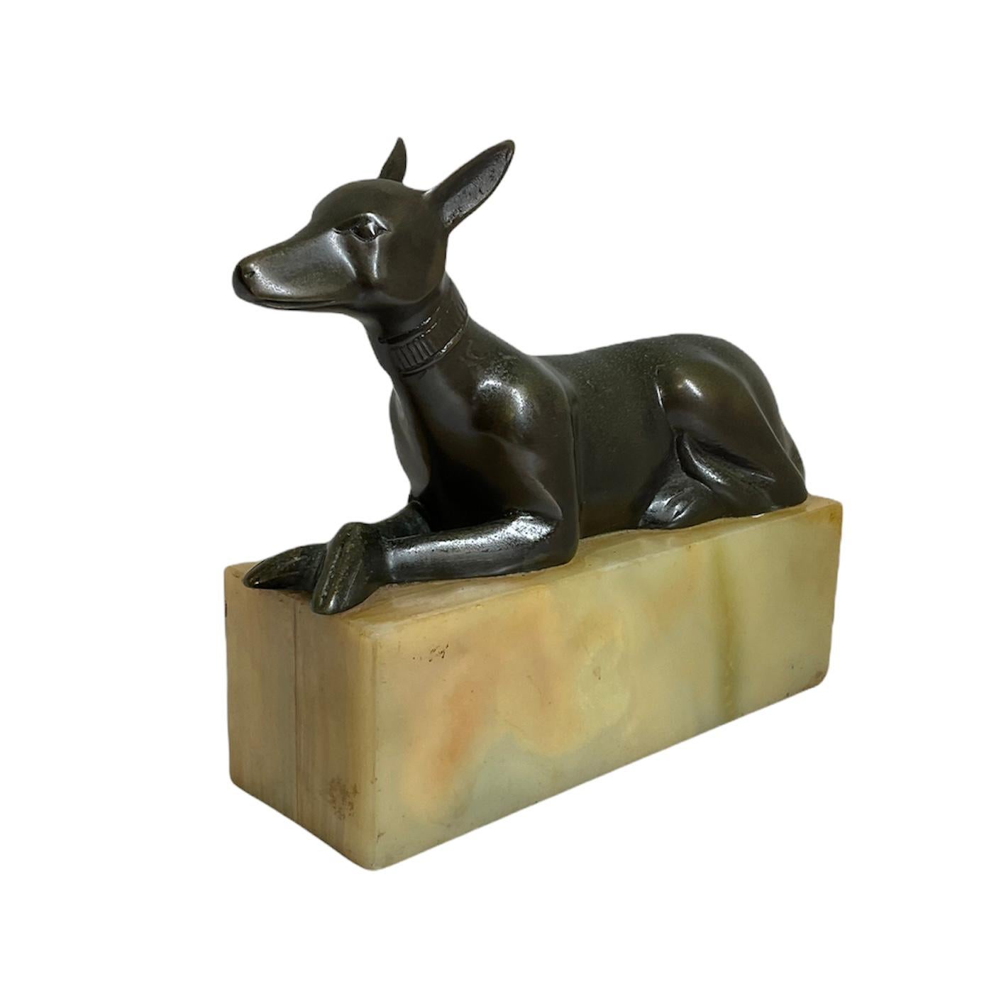 Bronze Sculpture of an Egyptian Dog/Anubis In Good Condition In Guaynabo, PR