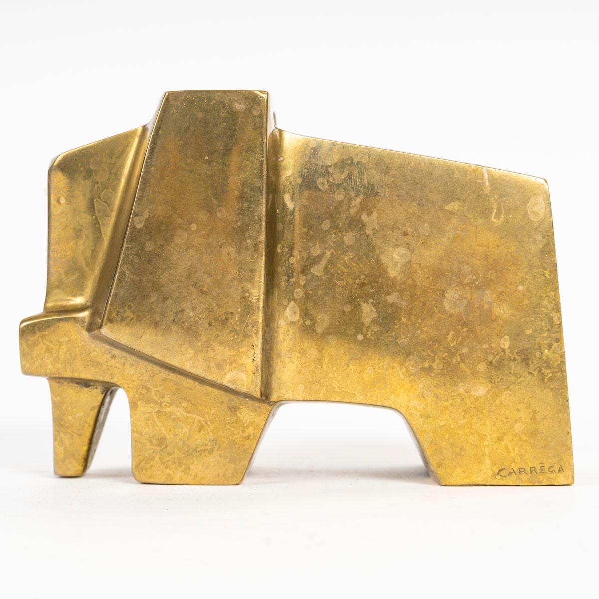 Bronze-Skulptur eines Elefanten, um 1940, signiert Carréga. (Art déco) im Angebot
