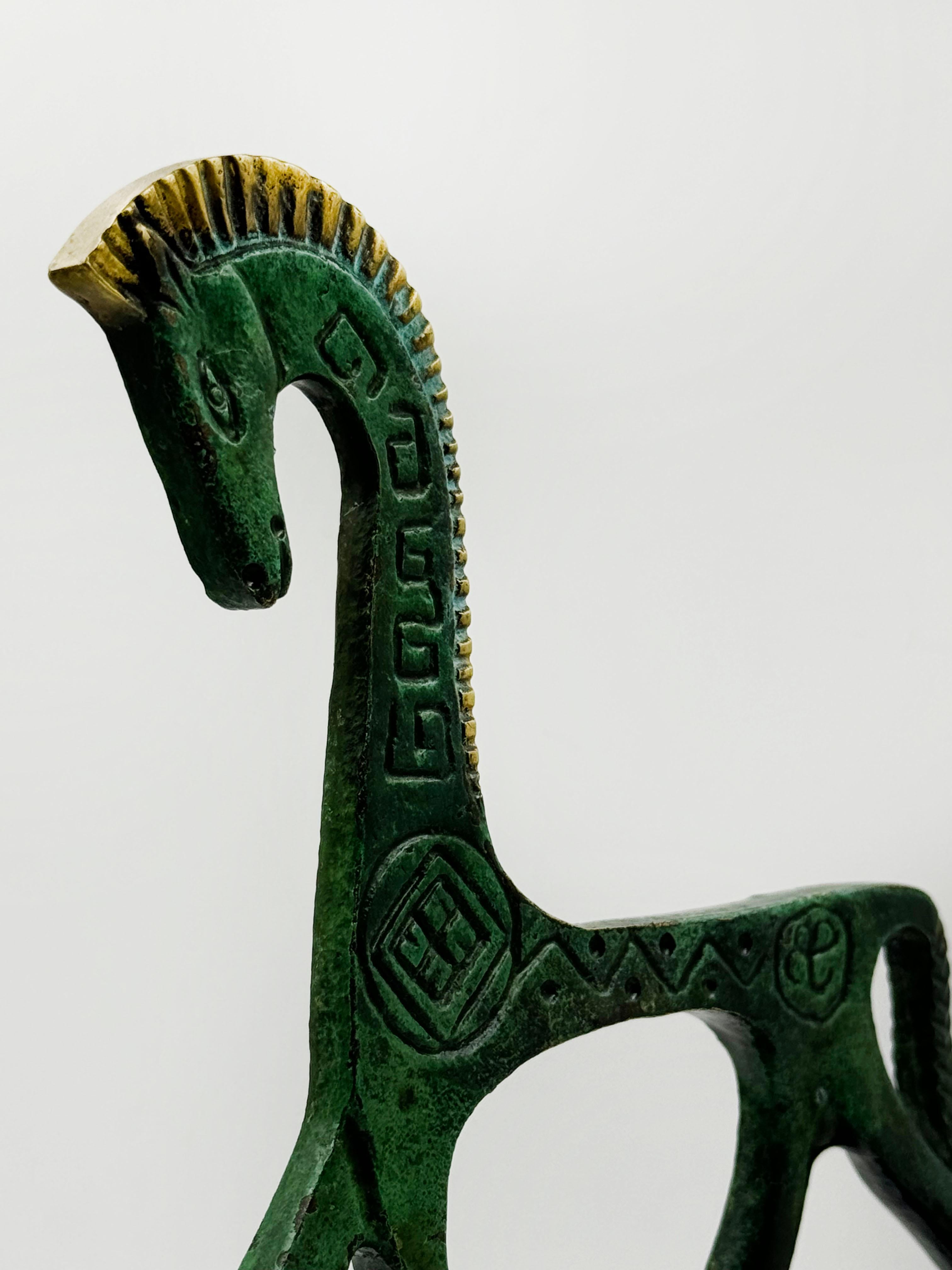 Américain Sculpture en bronze d'un cheval étrusque des années 1960