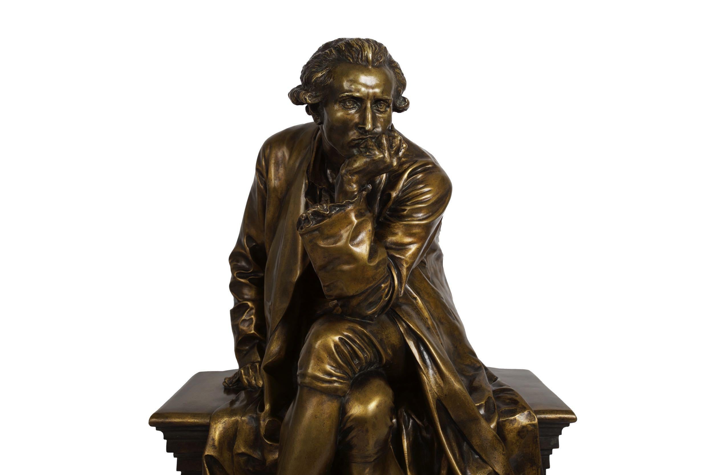 Bronze Sculpture of “Antoine Laurent Lavoisier” by Aime Jules Dalou 1