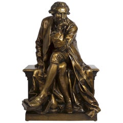 Sculpture en bronze d'"Antoine Laurent Lavoisier" par Aime Jules Dalou